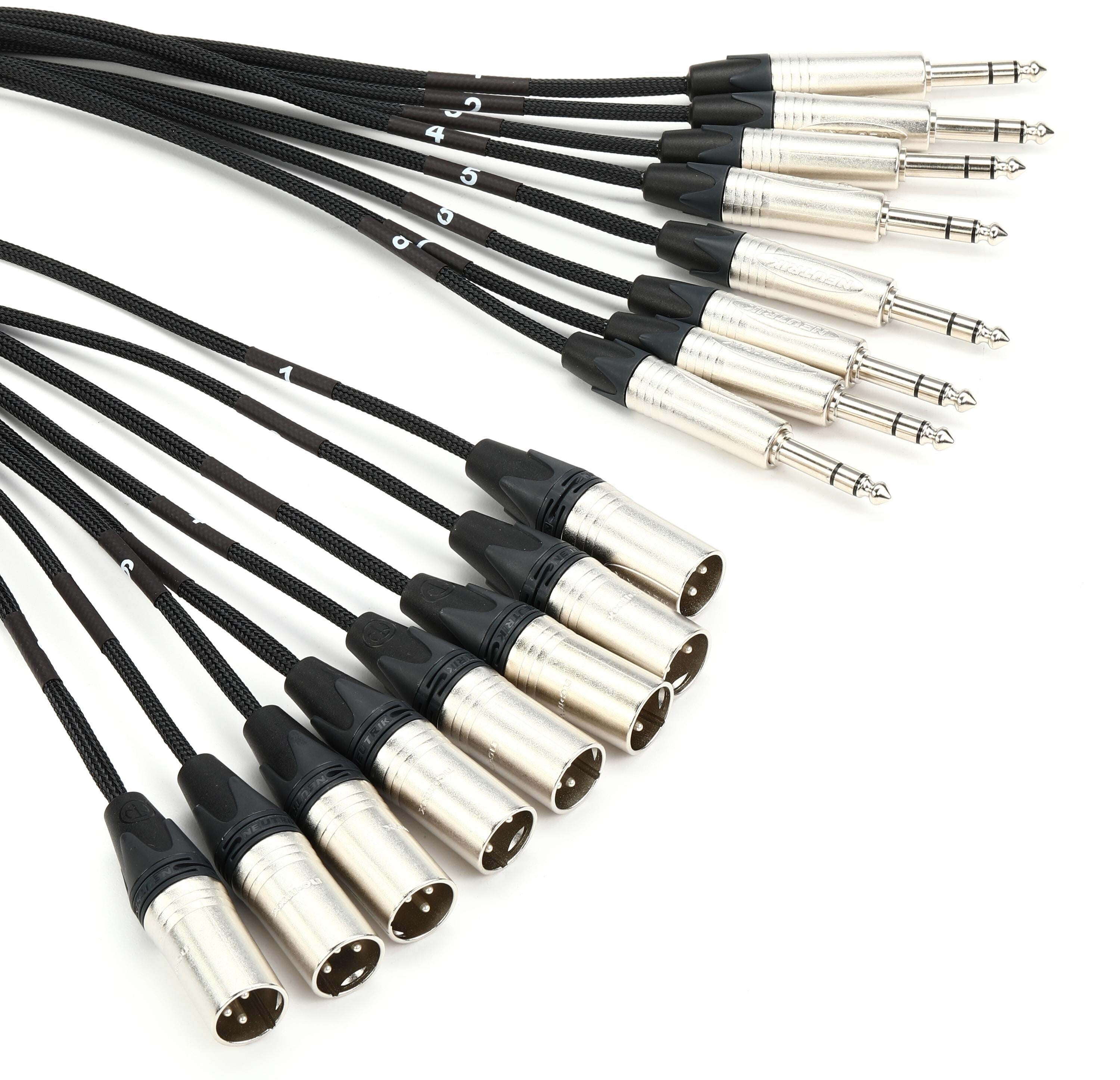 Photo of JUMPERZ J8CHTRS-XM-20 8-channel 1/4 inch TRS Male to XLR Male Snake - 20 foot