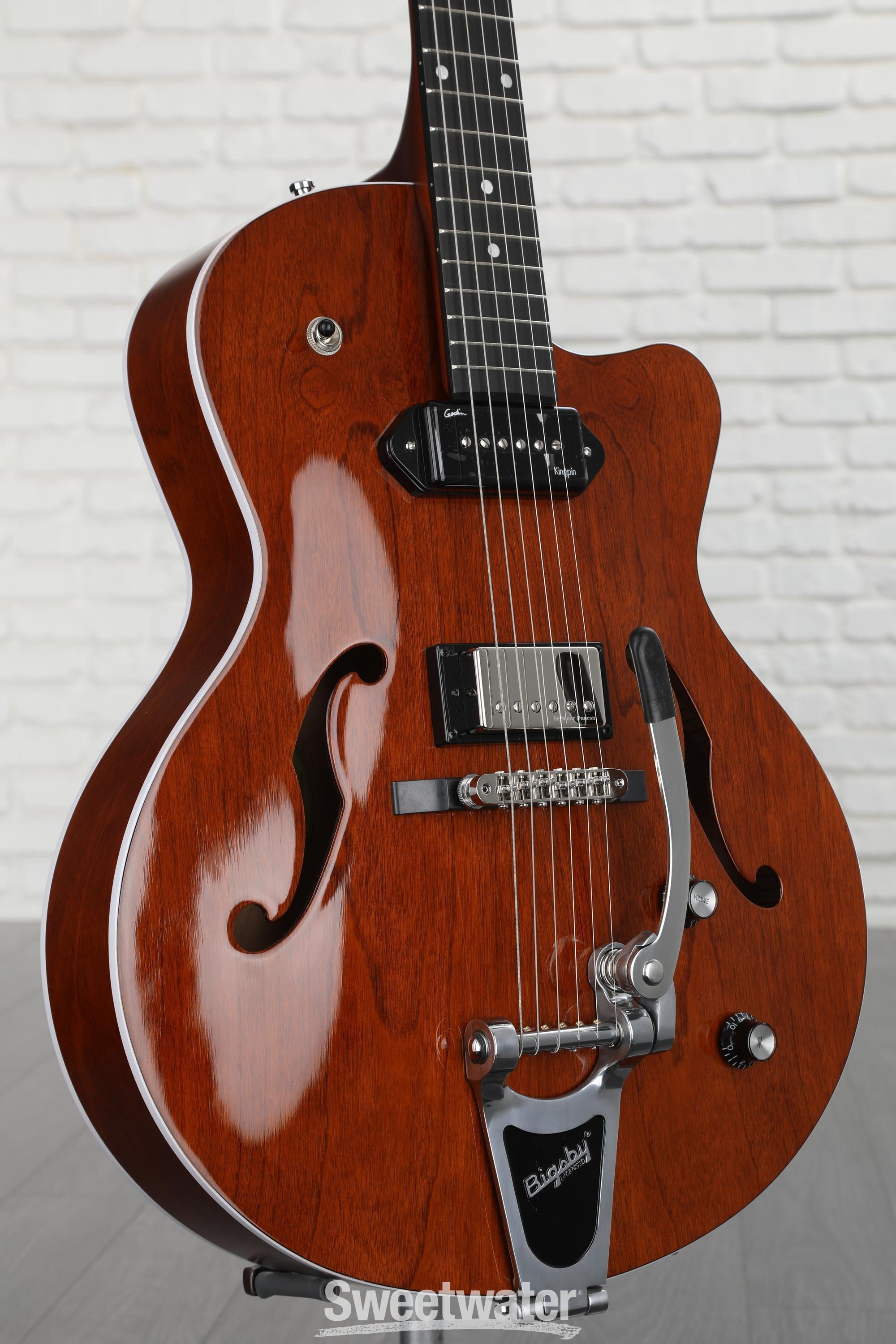 Godin 5th Avenue Uptown Custom Hollowbody Electric Guitar - Havana Brown  Reviews | Sweetwater