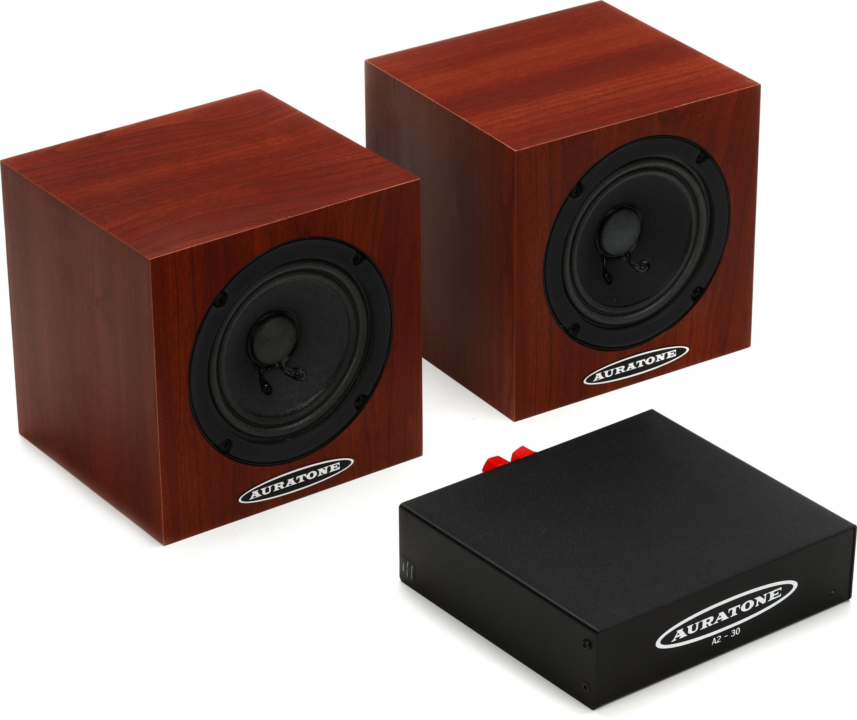 Auratone 5C Super Sound Cubes 4.5-inch Passive Reference Monitors with  A2-30 Power Amp - Mahogany