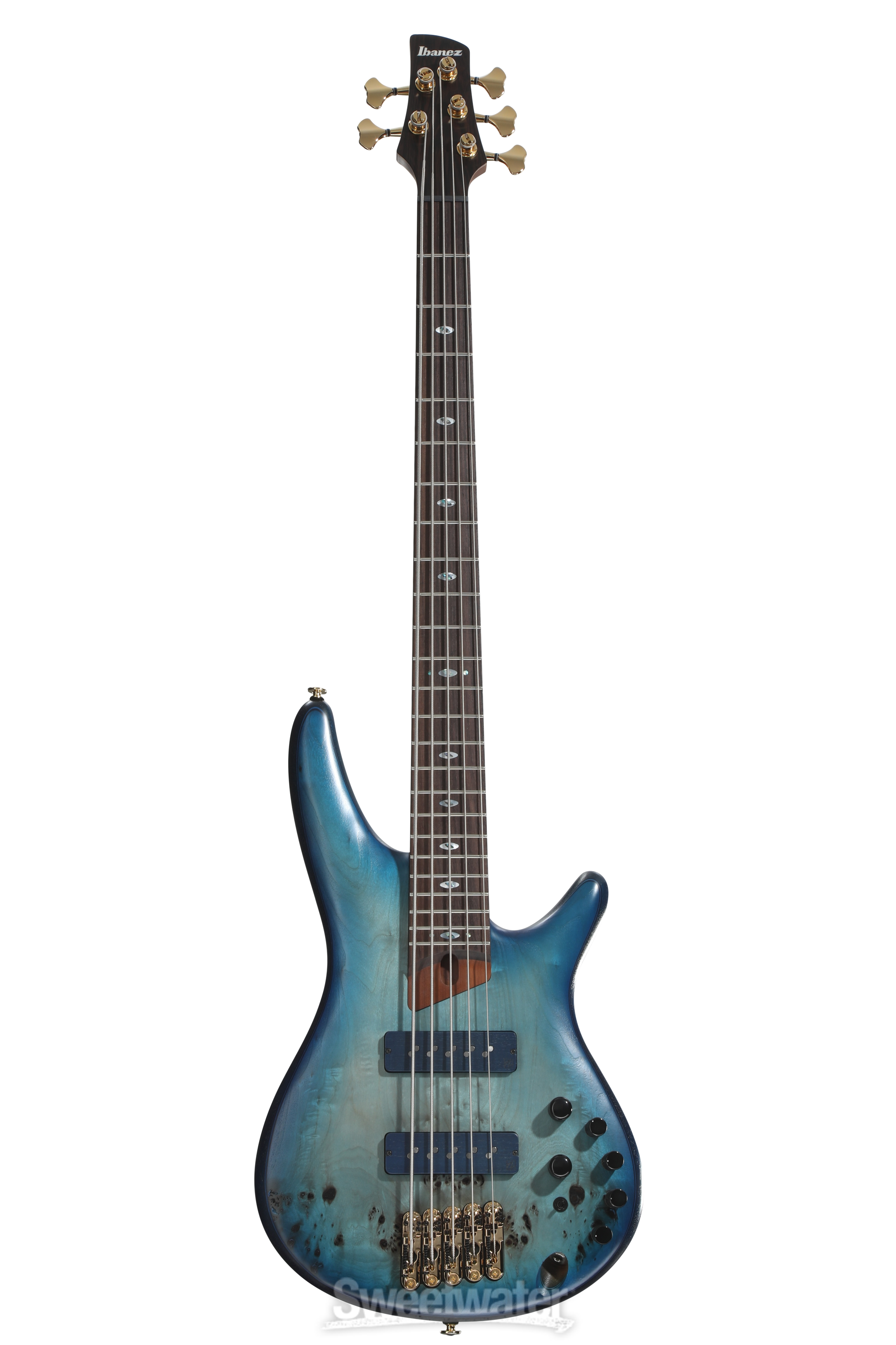 Ibanez Prestige SR6605 5-string Bass Guitar - Ghost Fleet Blue Burst