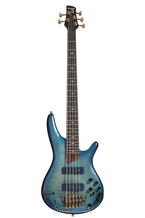 Ibanez Prestige SR6605 5-string Bass Guitar - Ghost Fleet Blue Burst