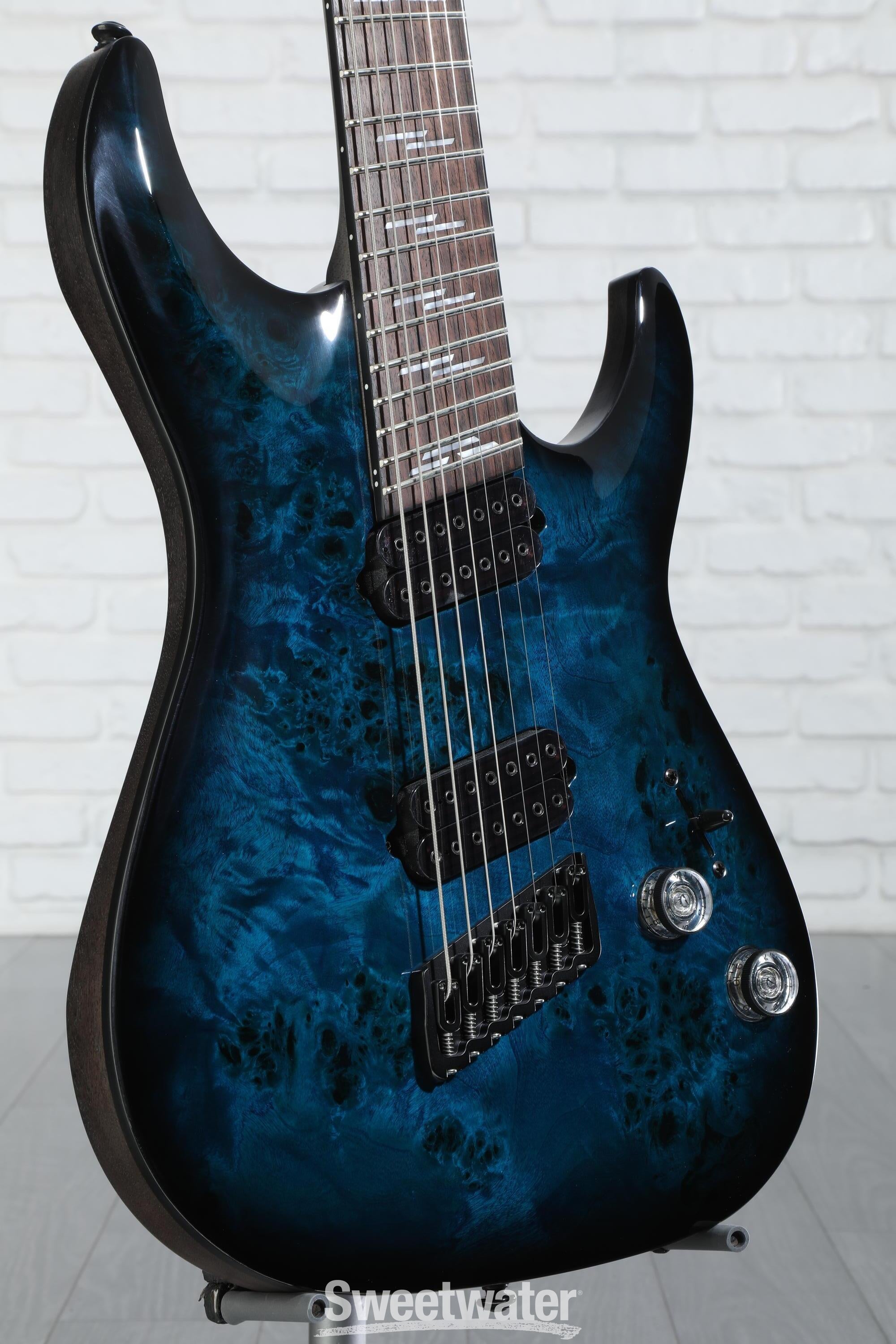 Schecter Omen Elite-7 Multiscale 7-string Electric Guitar - See Through Blue  Burst | Sweetwater