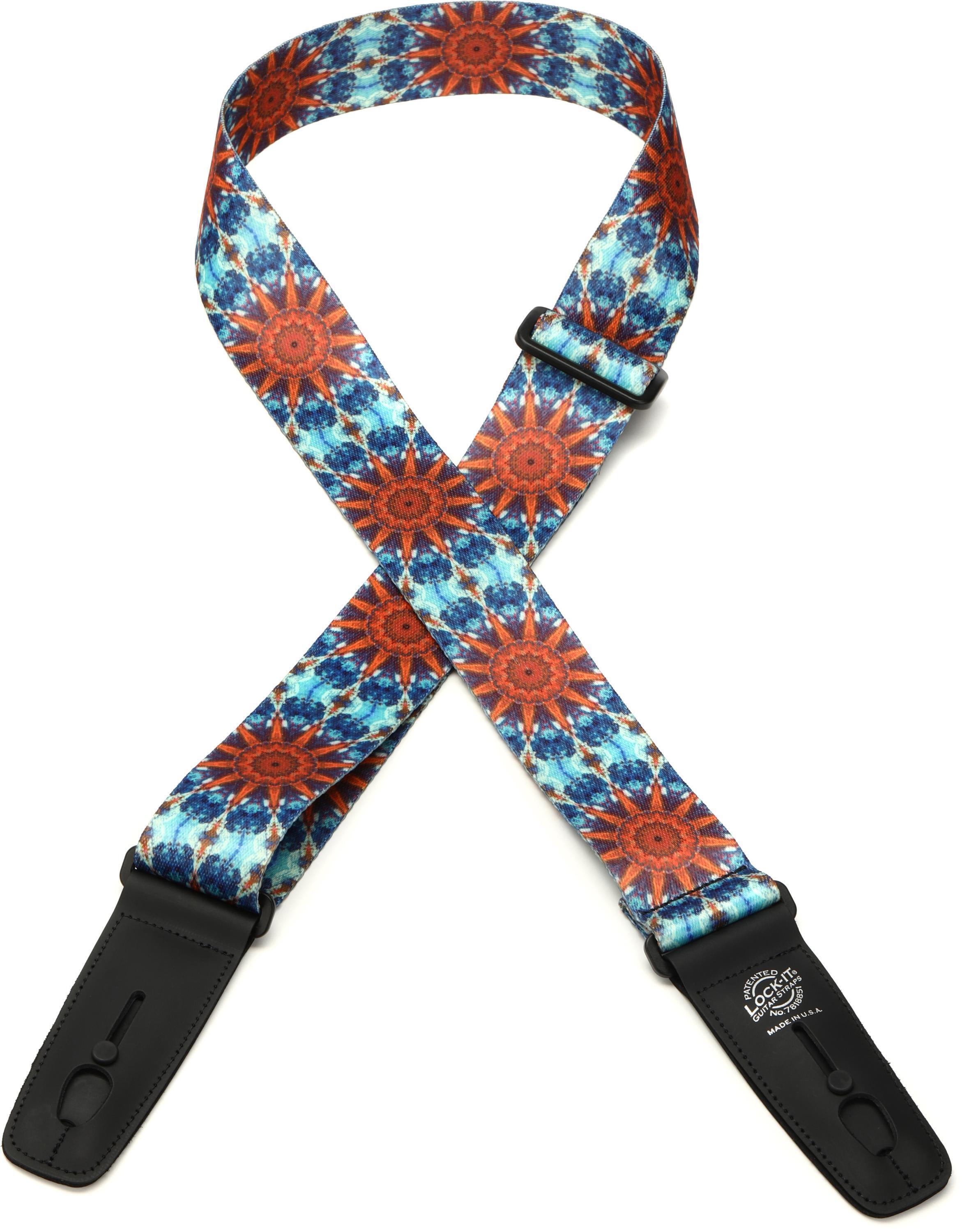 Photo of Lock-It Straps Psychedelic Guitar Strap with Locking Ends - Design #2