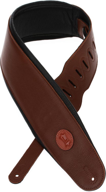 Levy's MSS2 4.5" Garment Leather w/ Heavy Padding Bass Strap - Brown
