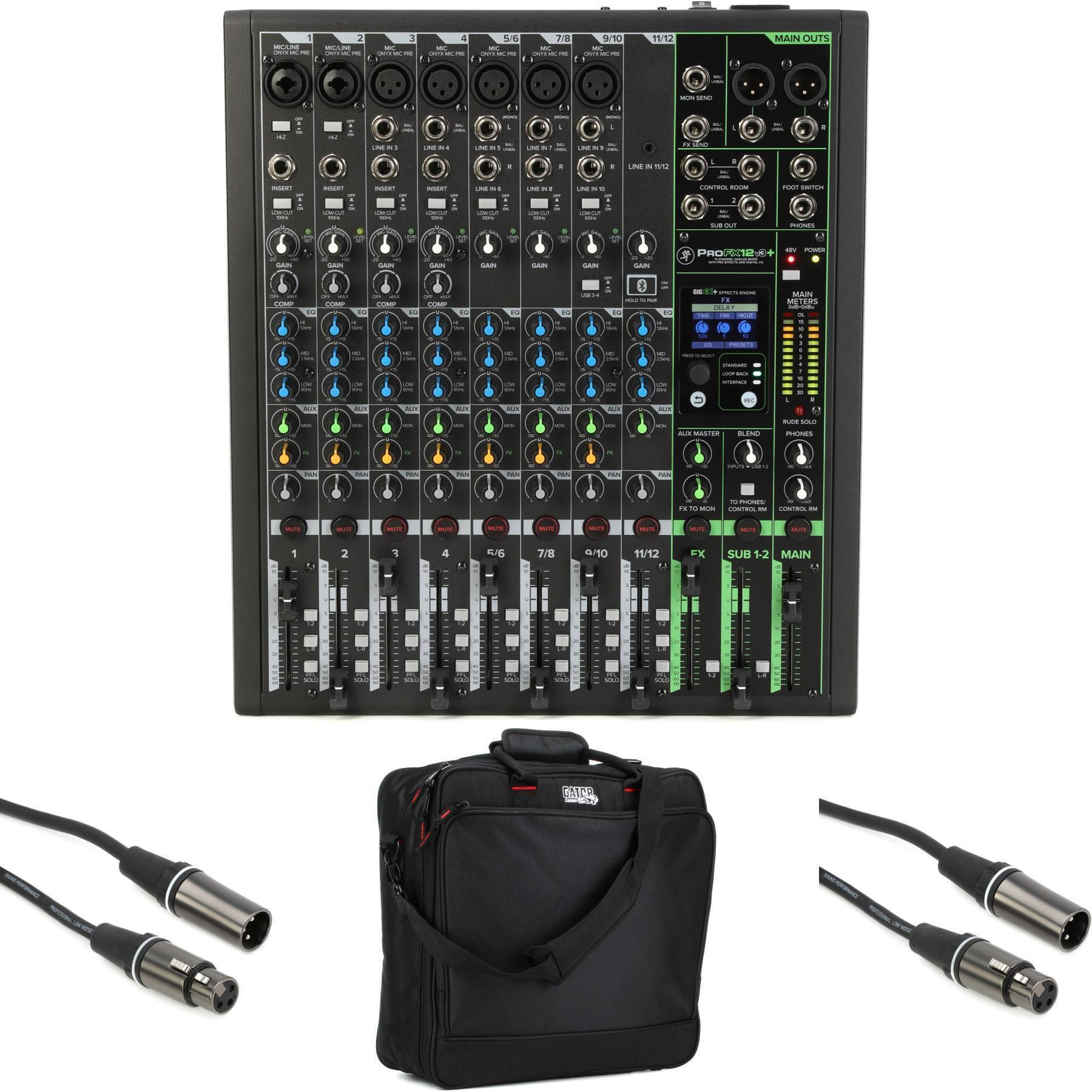 Mackie ProFX12v3+ 12-channel Mixer with Padded Bag and XLR