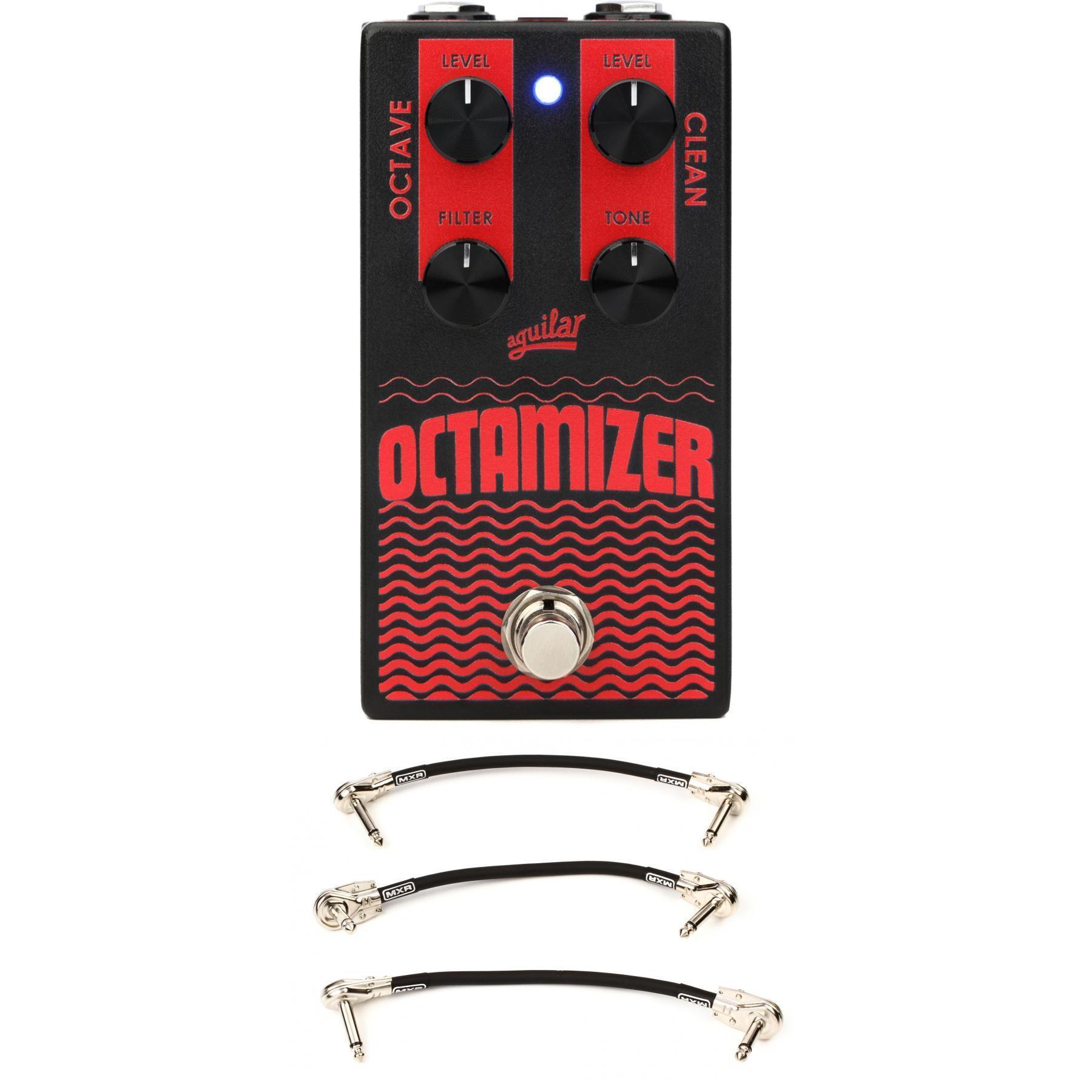 Aguilar Octamizer V2 Analog Bass Octave Pedal with 3 Patch Cables