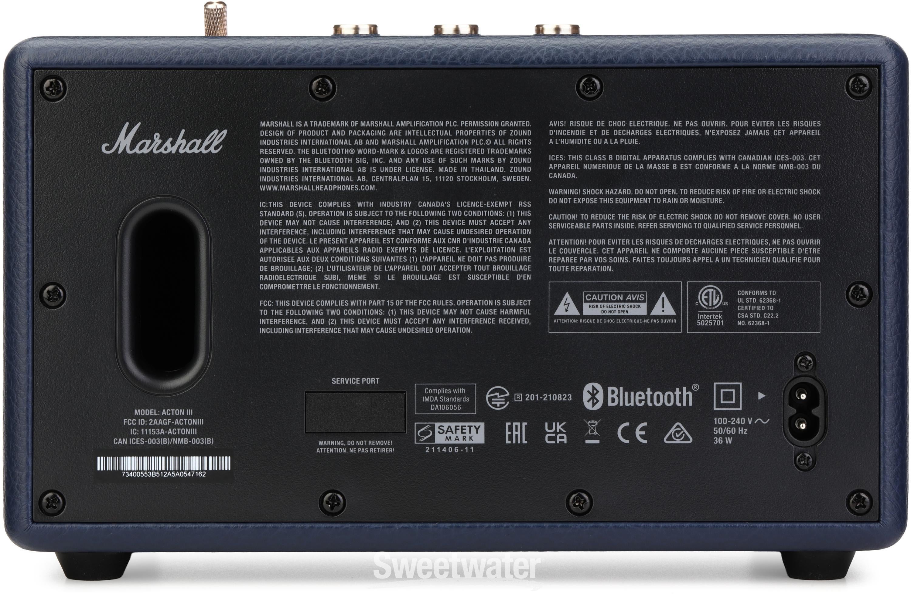 Marshall Acton III Compact Bluetooth Speaker - Midnight Blue