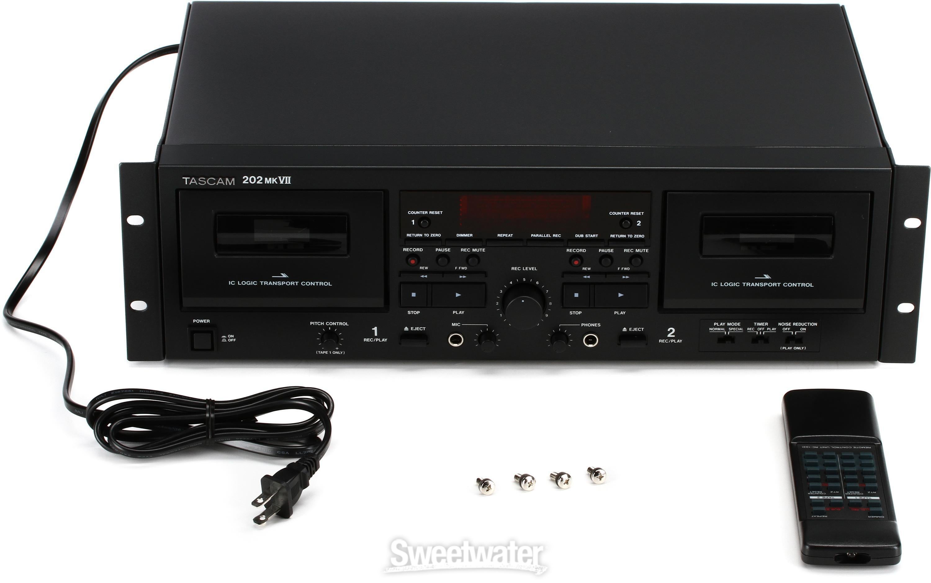 TASCAM 202MKVII Dual Cassette Deck with USB | Sweetwater