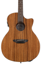 Photo of Luna Gypsy Exotic Zebrawod Grand Concert Acoustic-electric Guitar - Gloss Natural