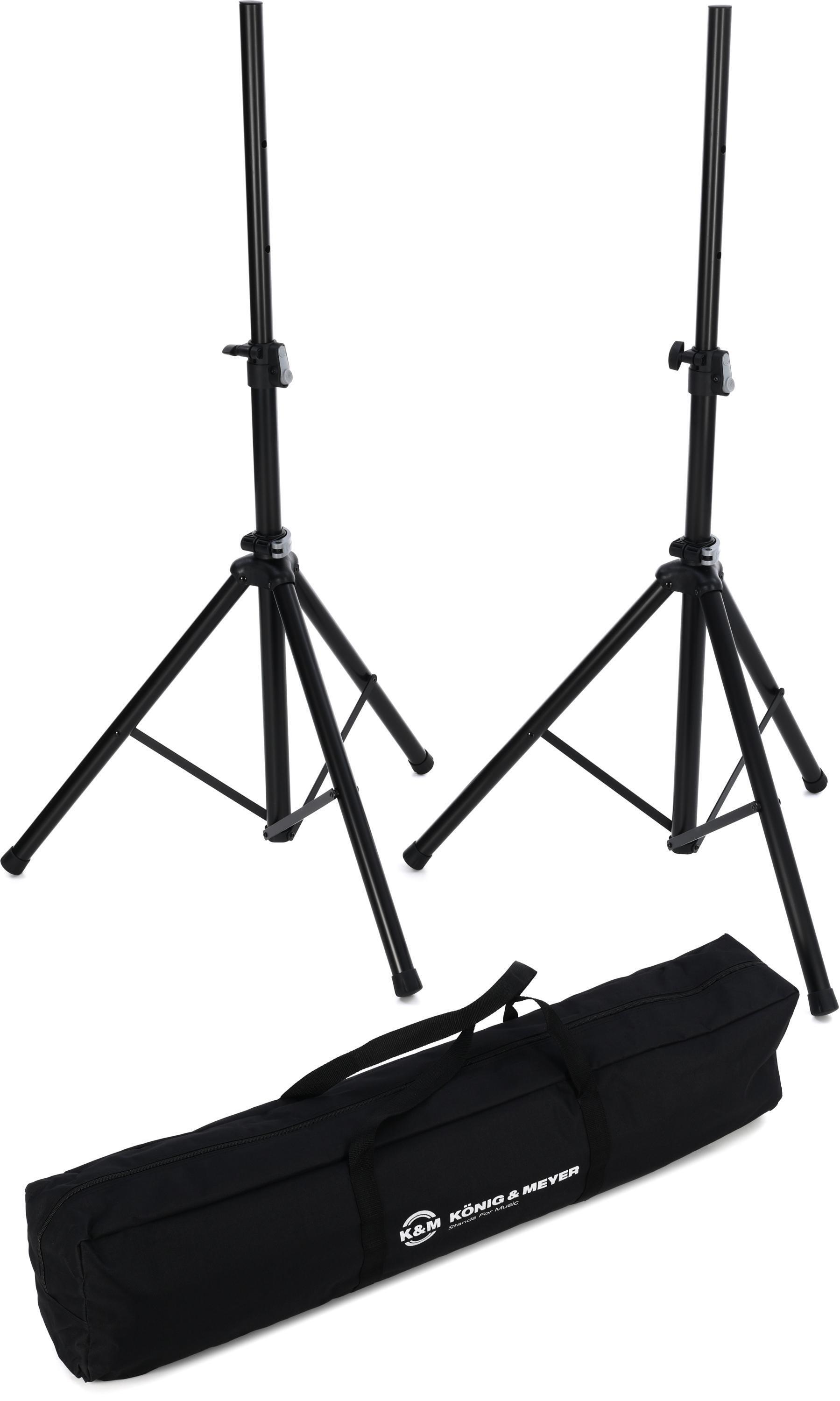 K&M 21449 Speaker Stand Pair with Carry Bag | Sweetwater