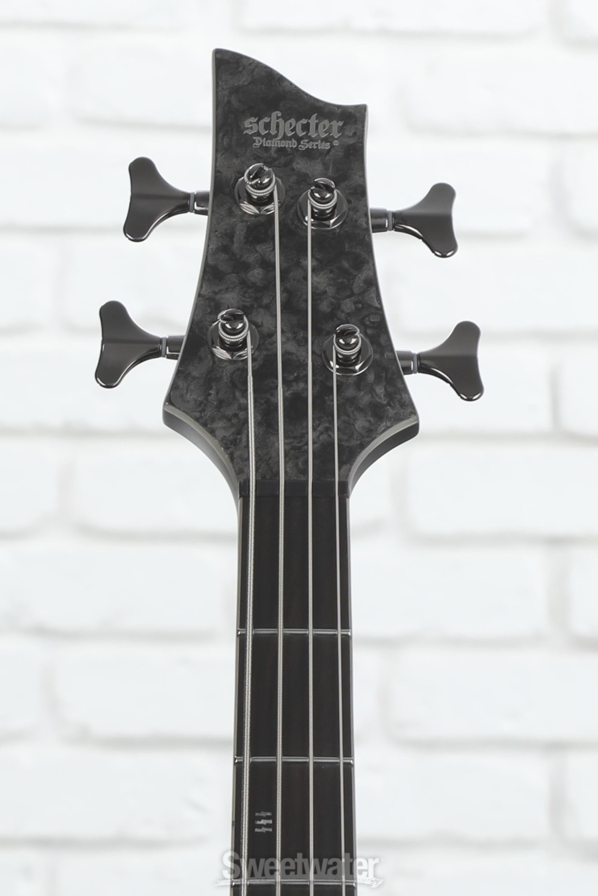 Schecter MVP-C-4 Vincent Price Bass Guitar - Satin Black Reign