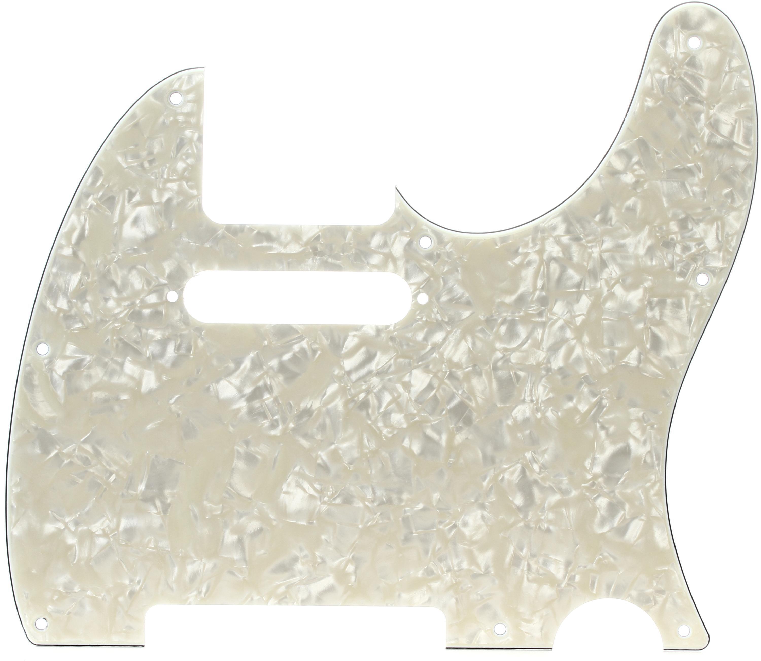 Fender 8 Hole Modern Telecaster Pickguard Aged White Pearloid Sweetwater 8414