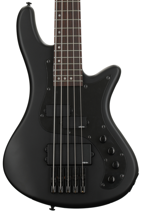 Schecter Stiletto Stealth 5 Bass Guitar - Satin Black | Sweetwater