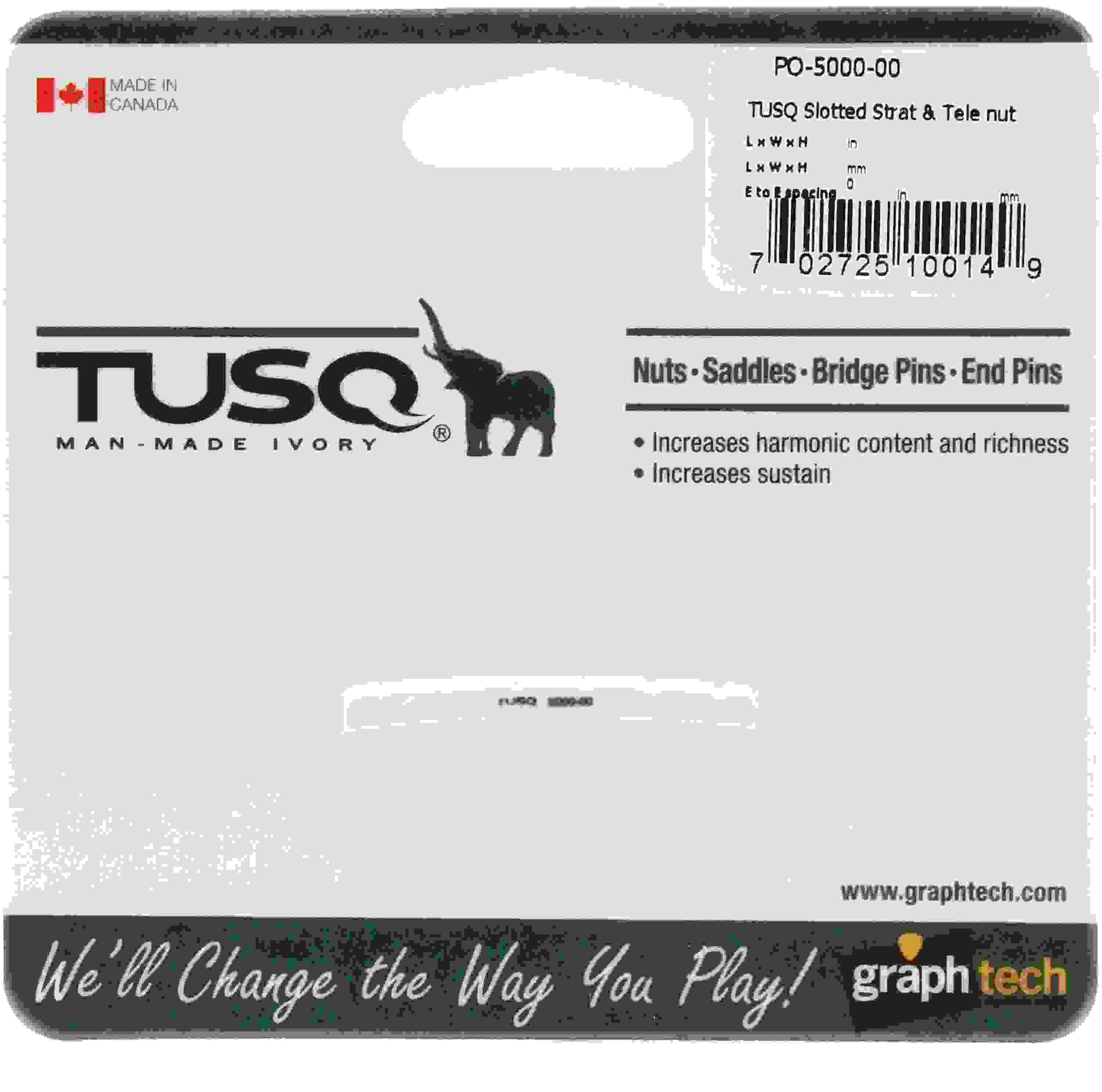 Graph Tech Model 5000-00 Slotted Fender-Style Guitar Nut - TUSQ