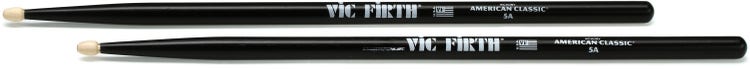 Vic Firth American Classic Drumsticks - 5A - Wood Tip - Black