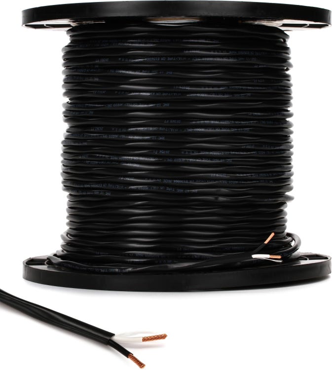 RapcoHorizon CM-12/2.K Bulk Install Speaker Wire - Black 500 Foot