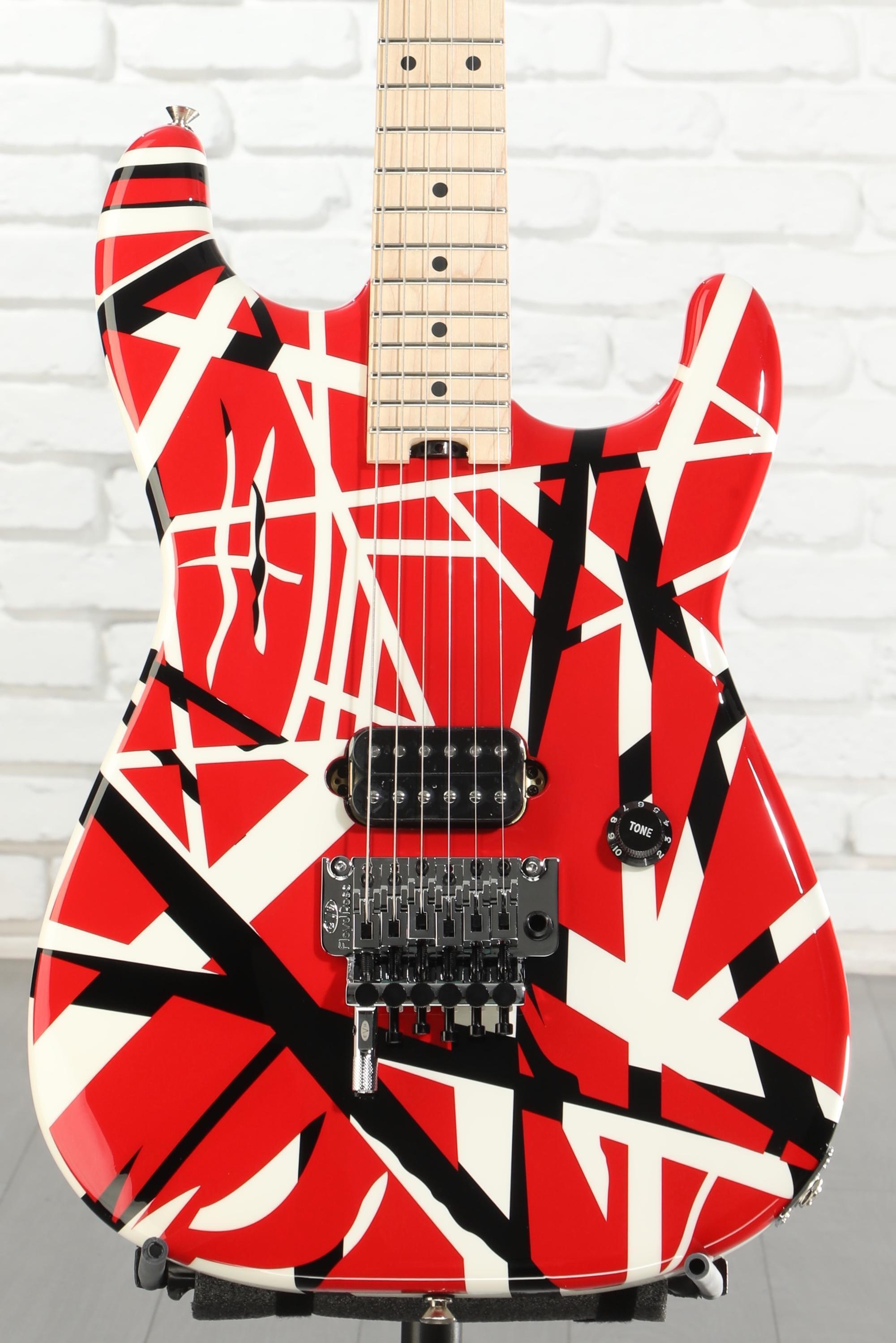 EVH Striped Series - Red with Black and White Stripes | Sweetwater