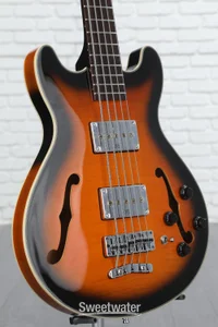 Warwick RockBass Star Bass 5-string Hollowbody Electric Bass - Vintage Sunburst Transparent