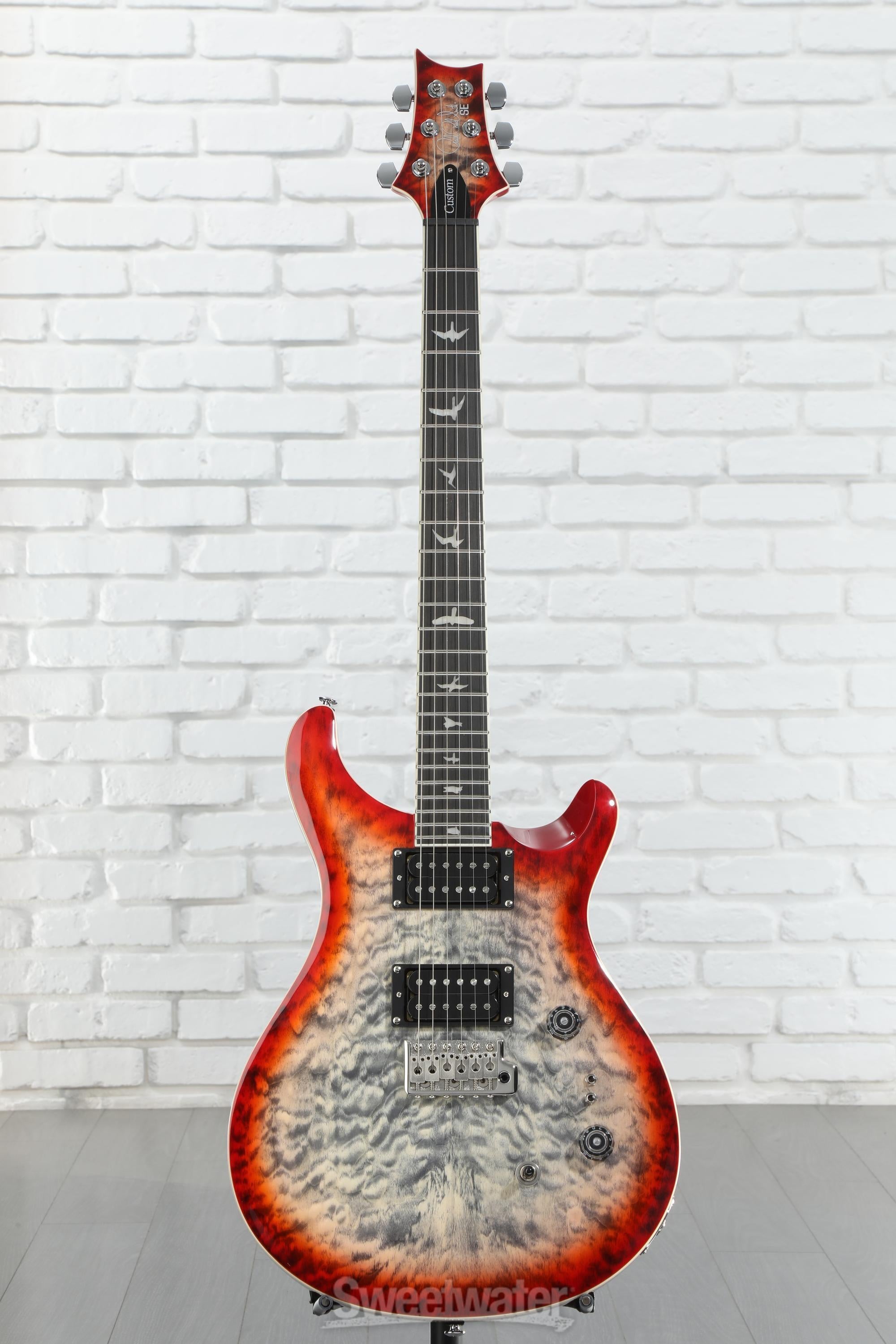 PRS SE Custom 24-08 Quilt Top Electric Guitar - Charcoal Cherry Burst