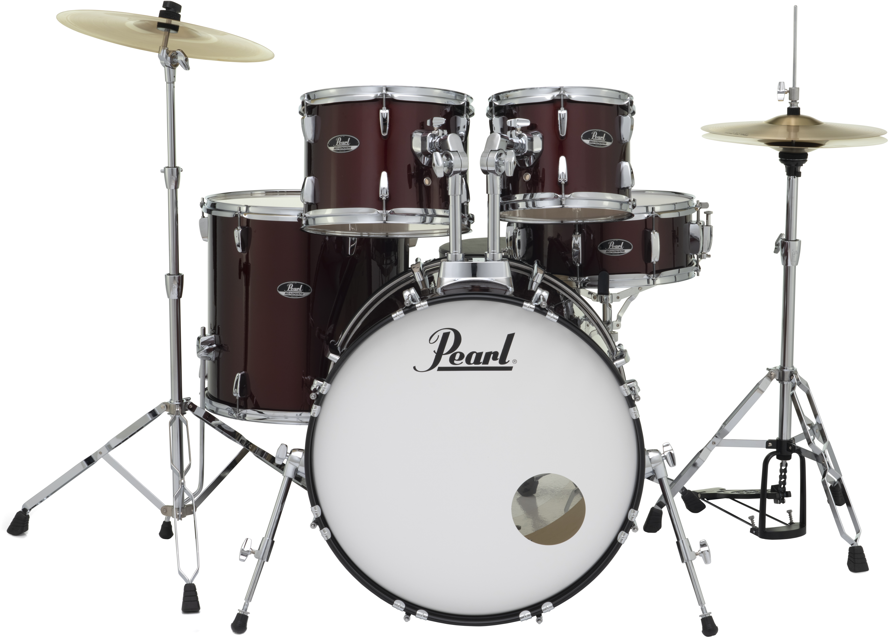 Pearl Roadshow RS525SC/C 5-piece Complete Drum Set with Cymbals - Wine Red