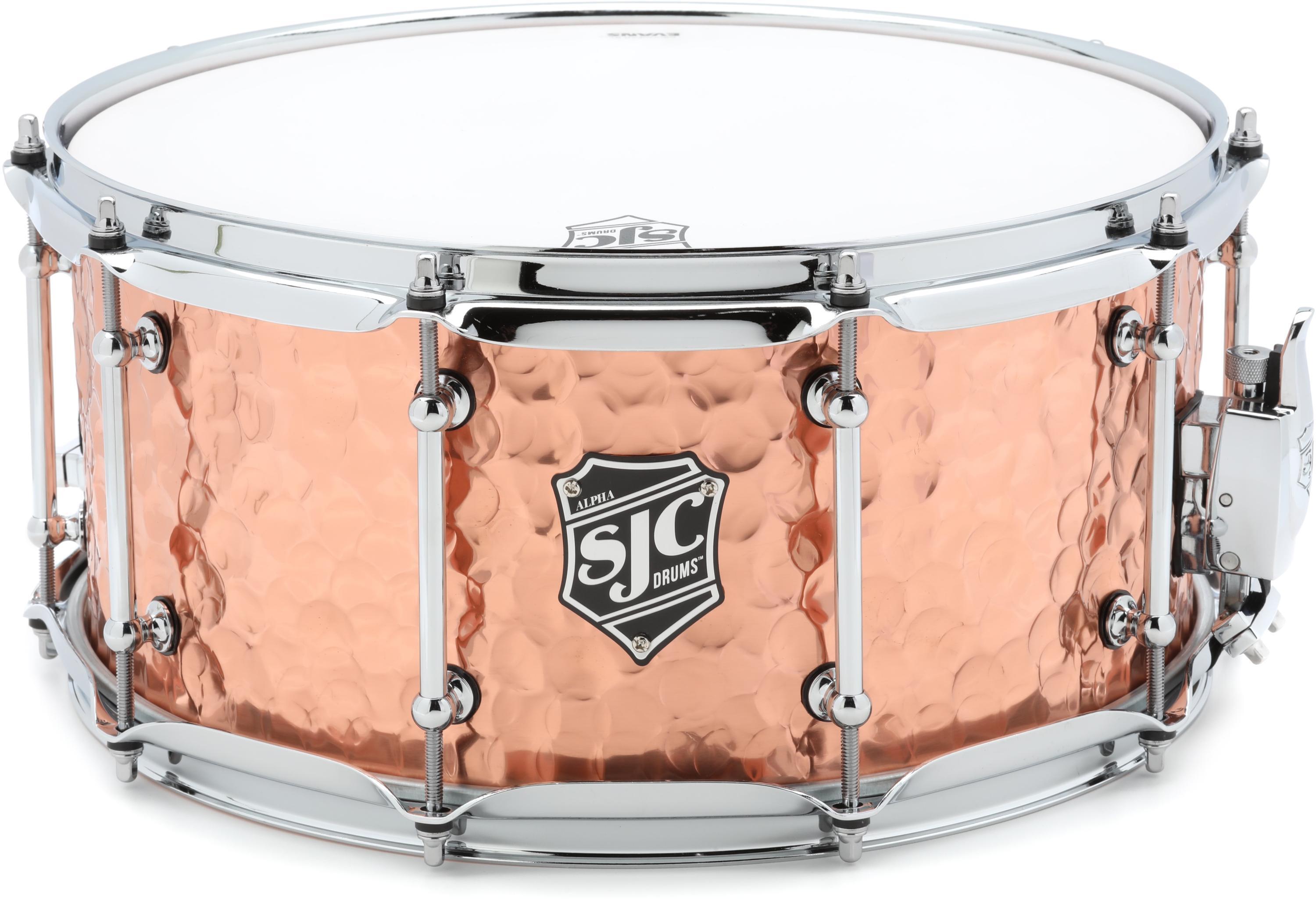 SJC Custom Drums Alpha Hammered Copper Snare Drum - 6.5 x 14-inch 