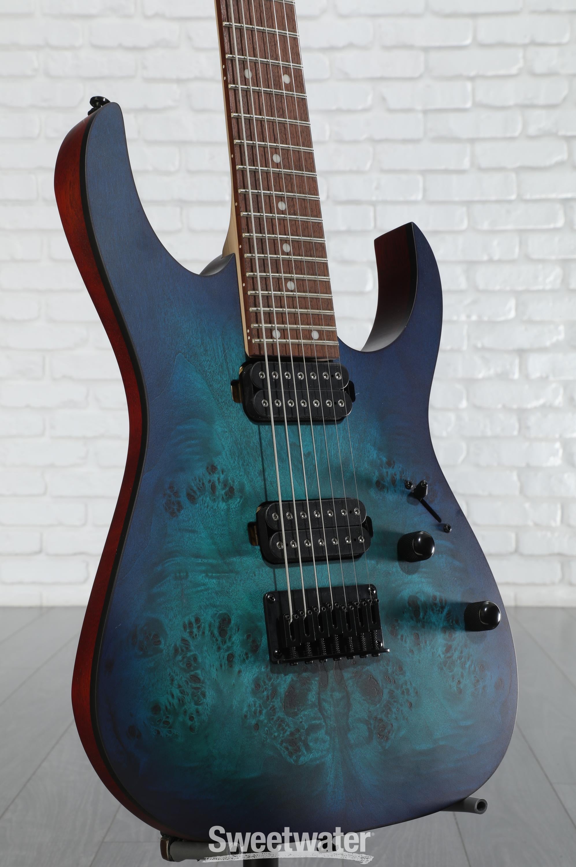 7弦ギターIbanez RG7421PB/WH10V3 /PTPRE Ibanez RG7421PB Electric Guitar - Sapphire Blue Flat
