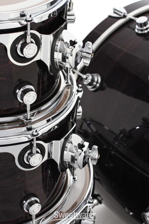 DW Performance Series 4-piece Shell Pack with 22 inch Bass Drum - Ebony Stain Lacquer