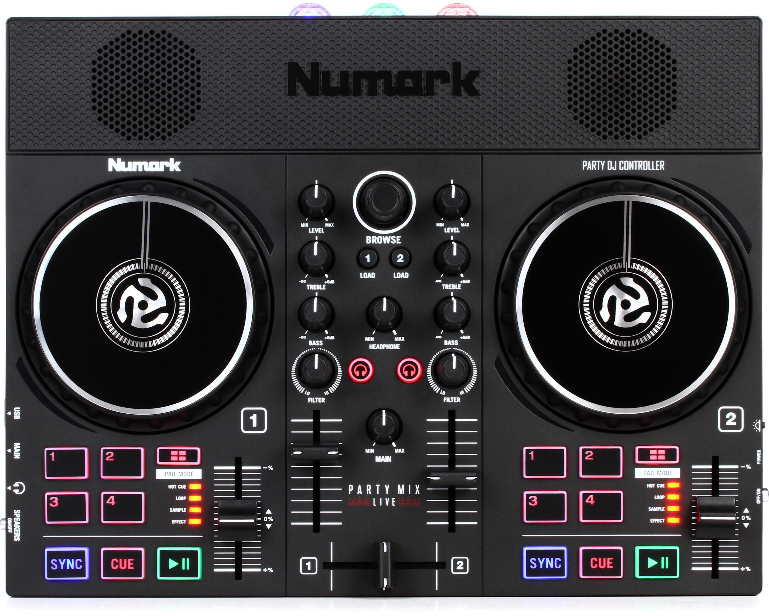 Numark Party Mix Live DJ Controller with Built-in Light Show & Speakers