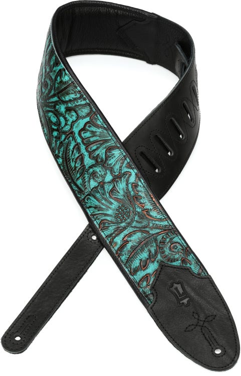 Levy's M4WP-001 3 Wide Embossed Leather Guitar Strap