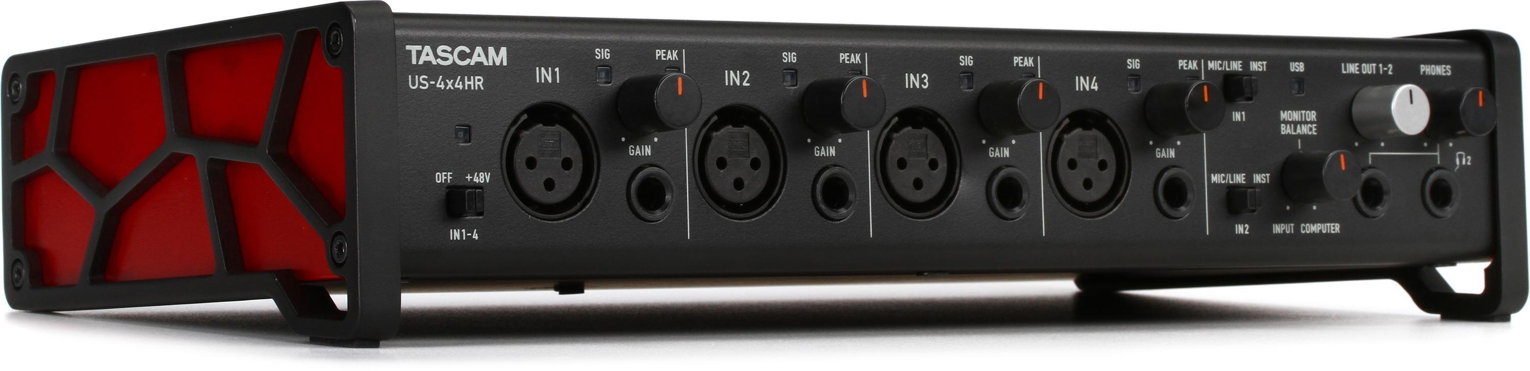 Tascam US-4x4HR 4 Mic 4IN popular 4OUT High Resolution Versatile USB Audio Interface