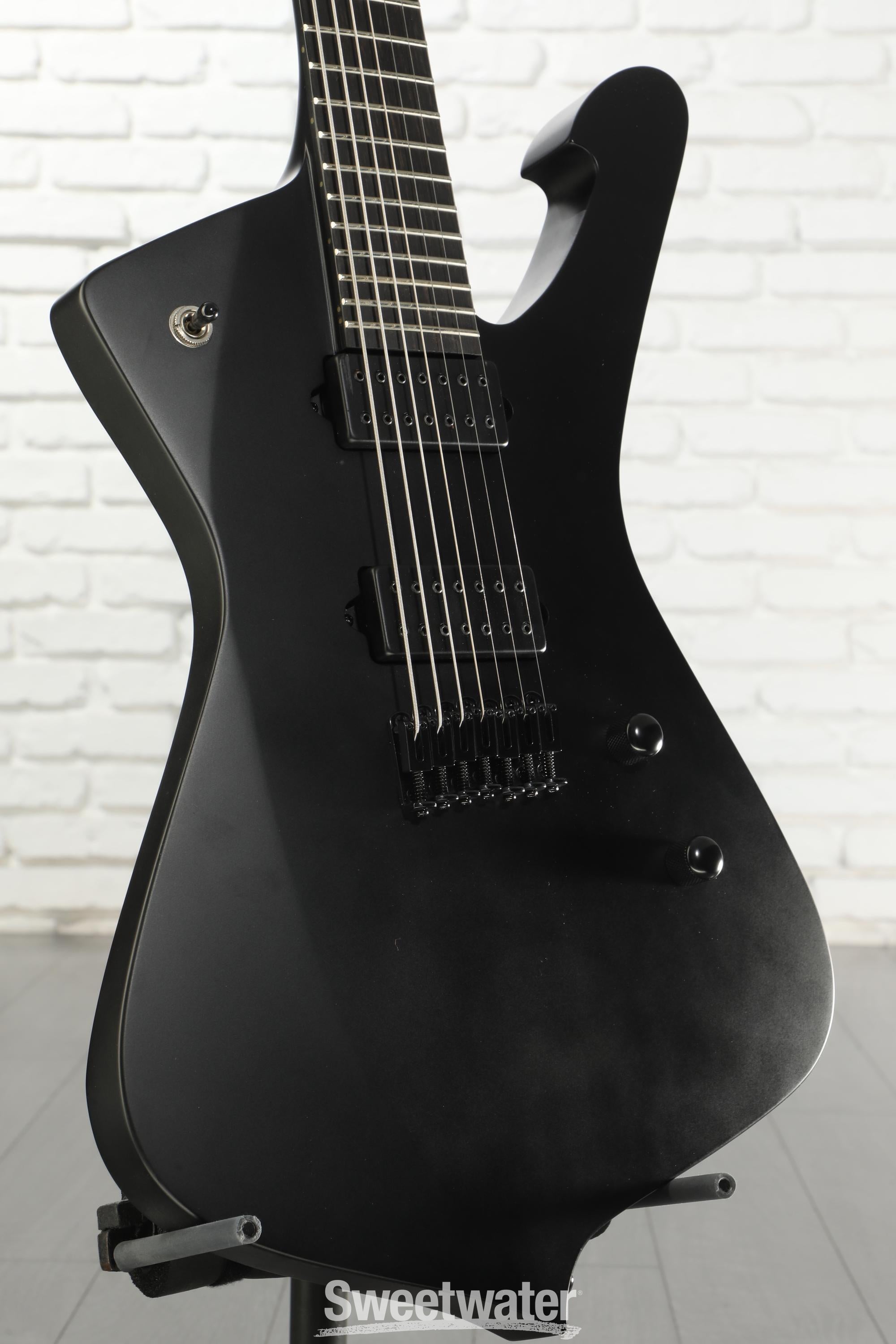 Ibanez Iron Label Iceman 7-string - Black Flat | Sweetwater
