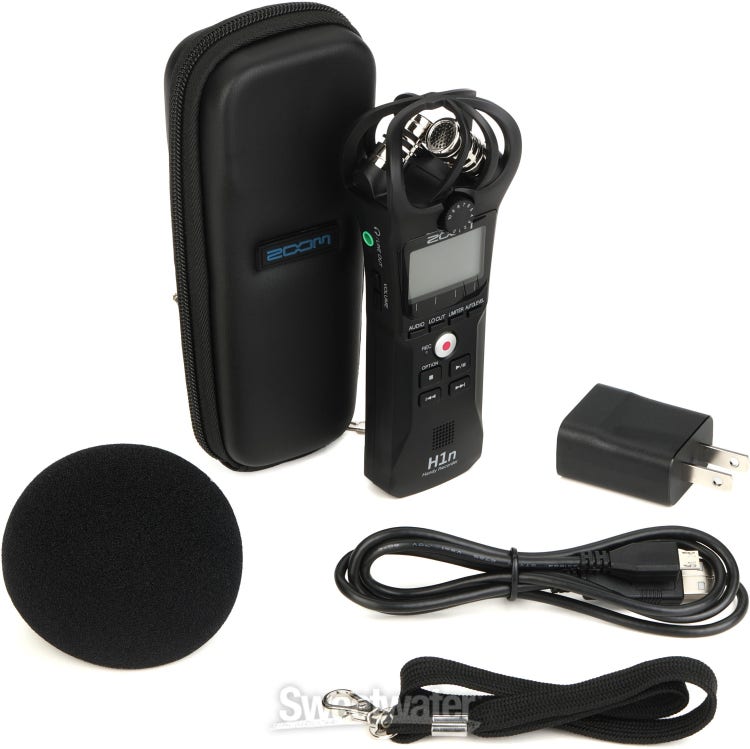 Zoom H1n 2-Input 2-Track Portable Handy Recorder with Onboard XY Microphone  Zoom SPH-1n Accessory Pack 32GB microSDHC UHS-I Card with Adapter