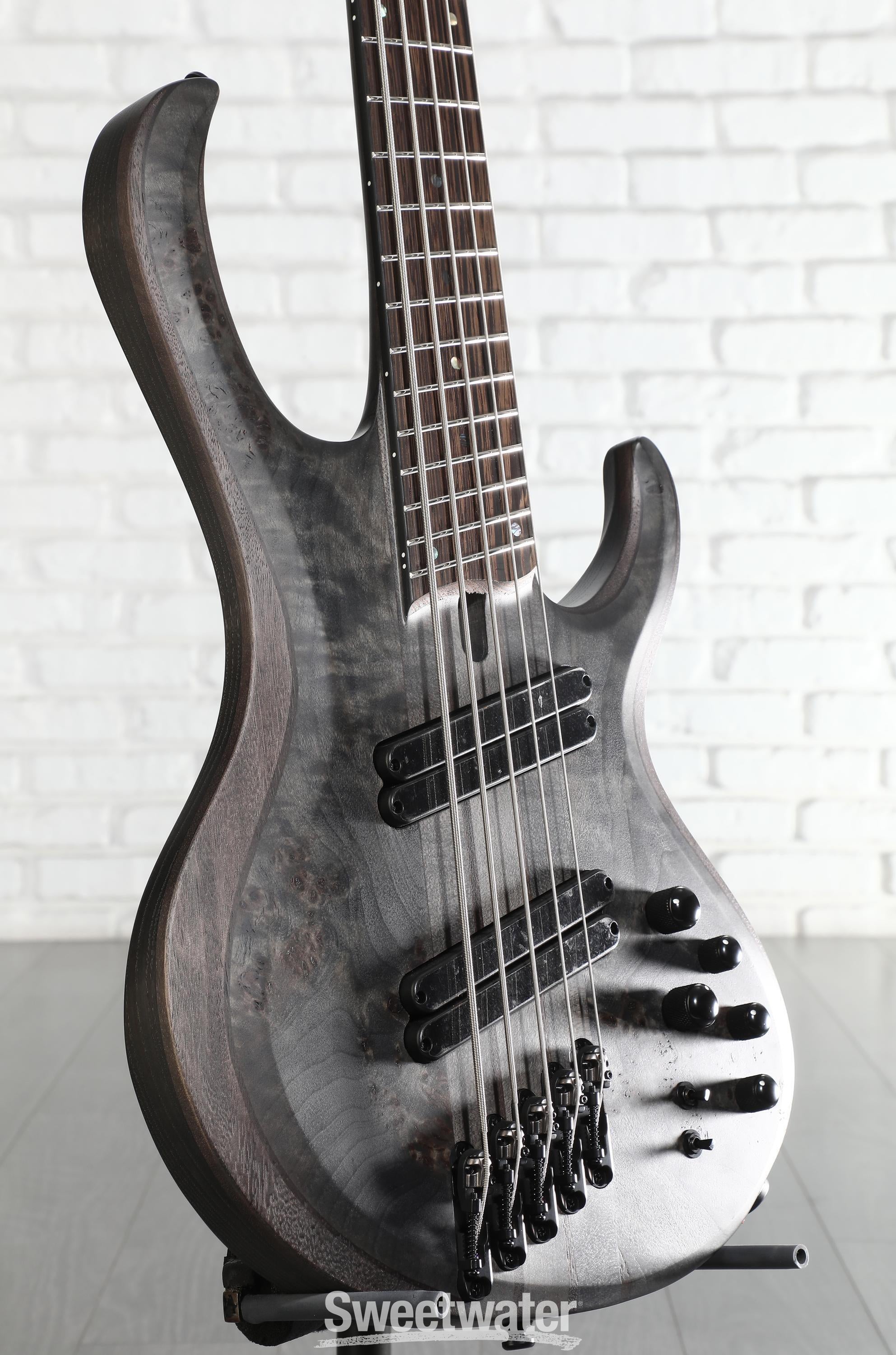 Photo of Ibanez Bass Workshop BTB805MS 5-string Bass Guitar - Transparent Grey Flat