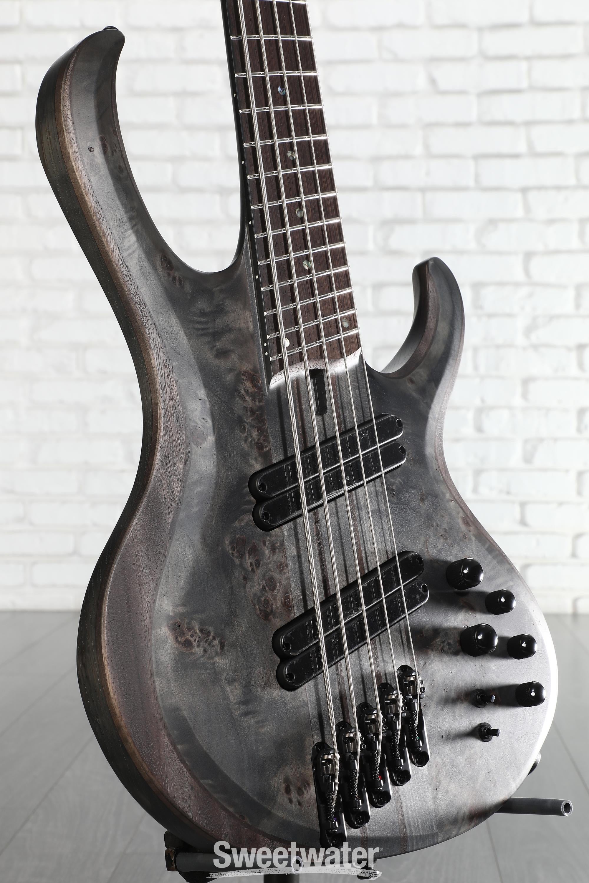 Photo of Ibanez Bass Workshop BTB805MS 5-string Bass Guitar - Transparent Grey Flat