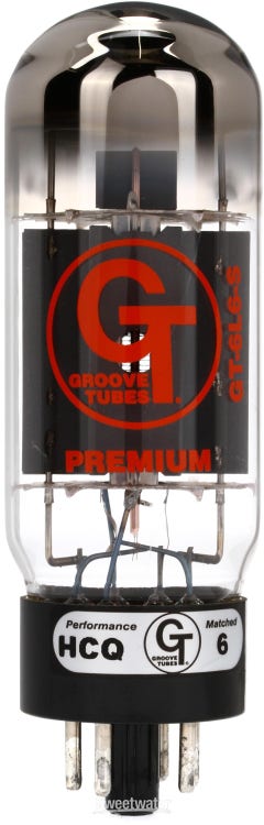 Groove Tubes Gold Series GT-6L6-R Matched Power Tubes Medium (4-7 GT  Rating) Duet