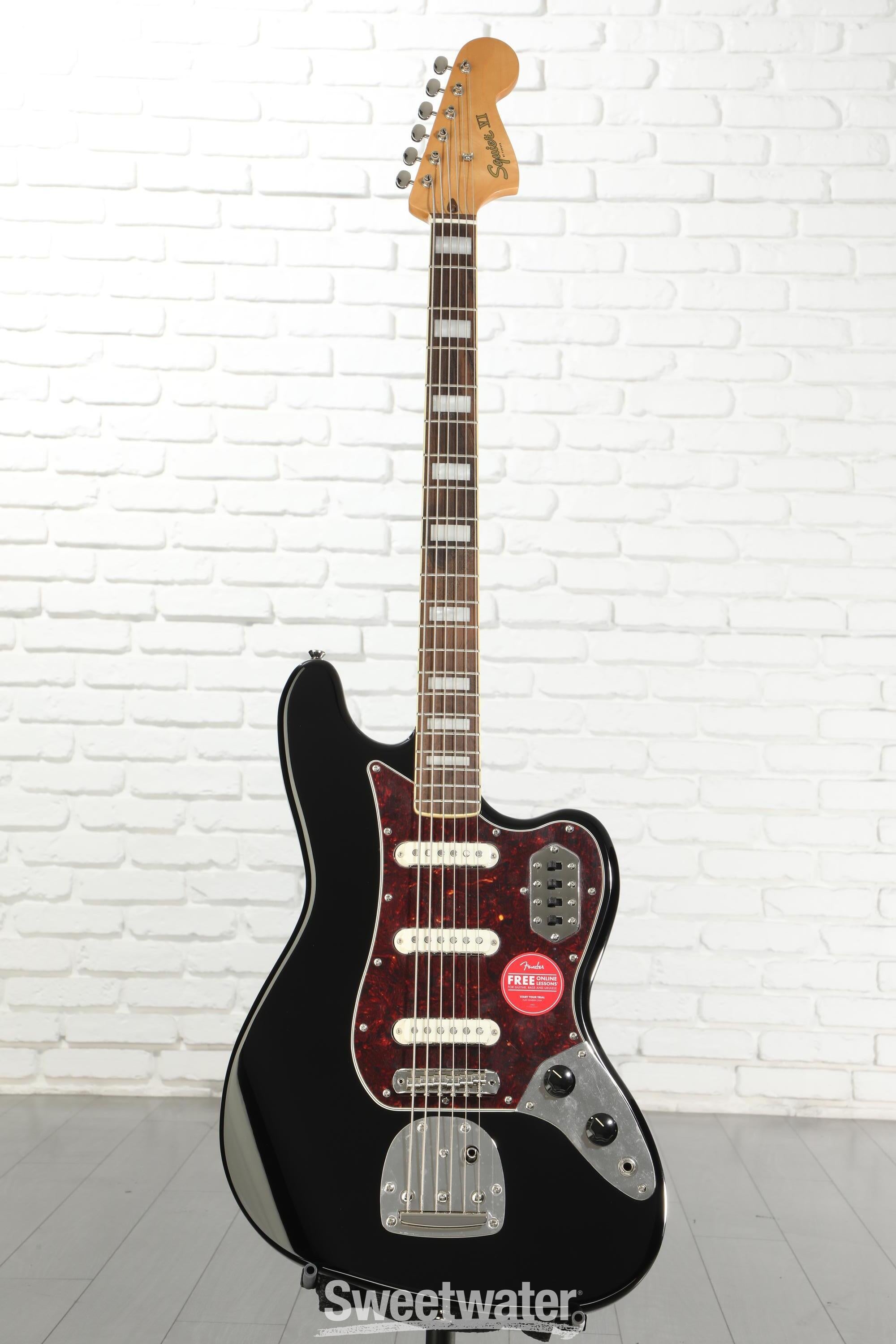 Squier Classic Vibe Bass VI Guitar - Black | Sweetwater