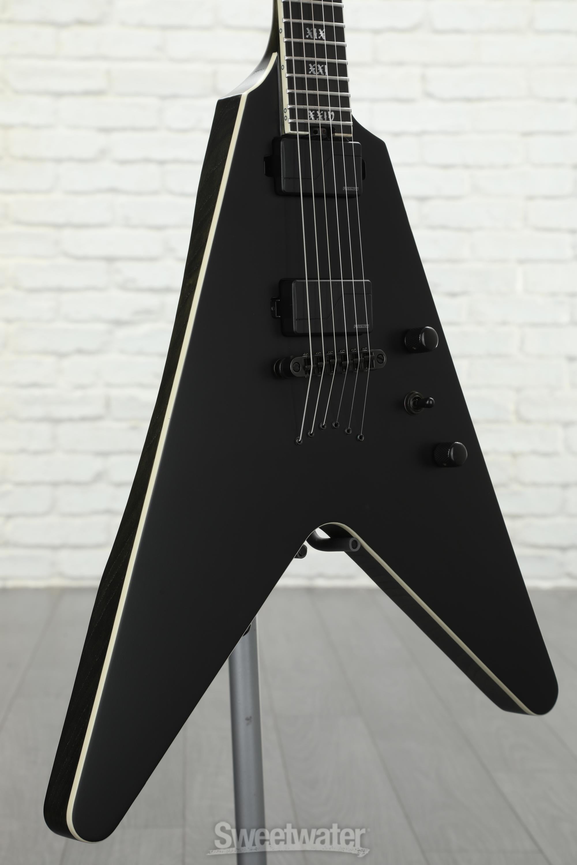 Schecter V-1 SLS Evil Twin - Satin Black | Sweetwater