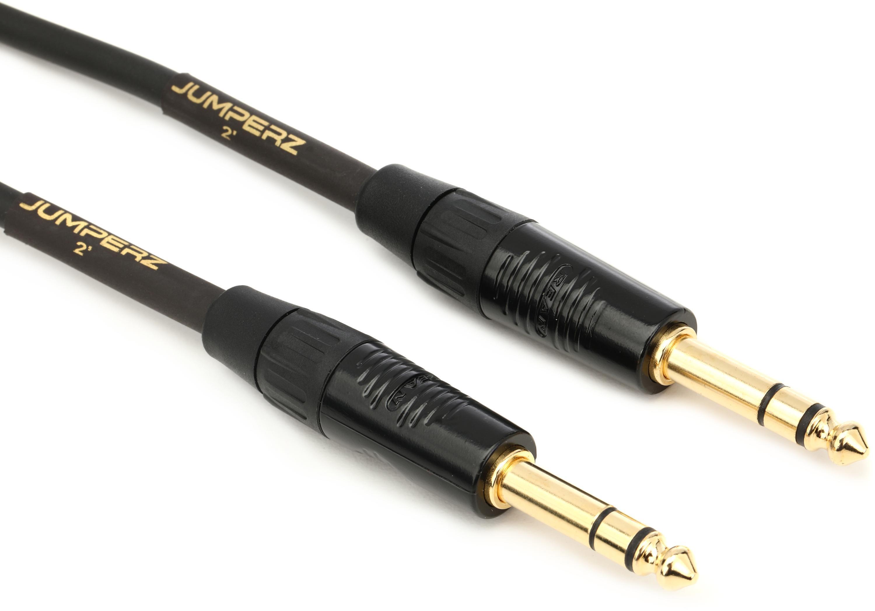 JUMPERZ JG2TRS-1 Gold TRS-TRS Patch Cable - 1 foot | Sweetwater