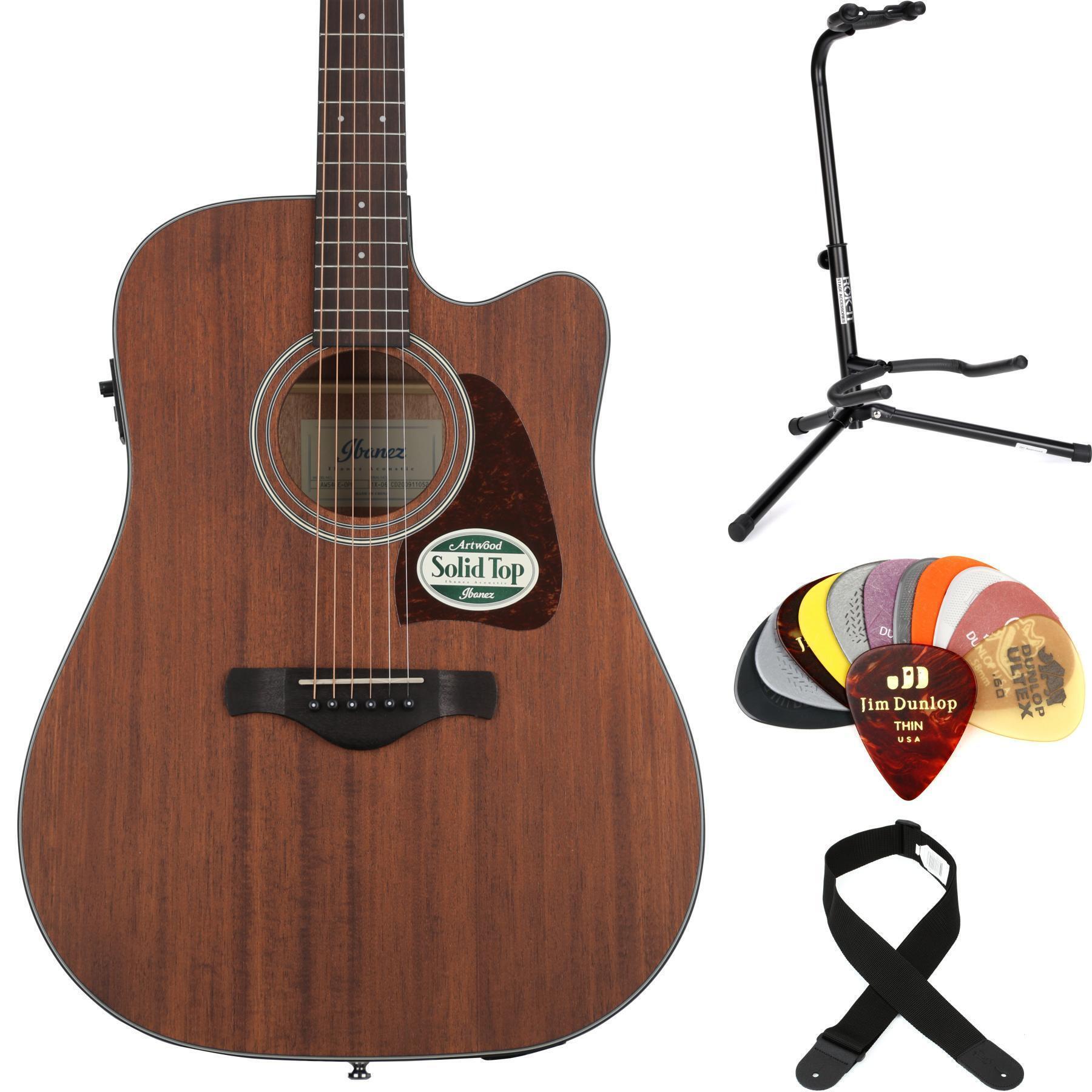 Ibanez AW54CE Acoustic-electric Guitar Essentials Bundle - Open