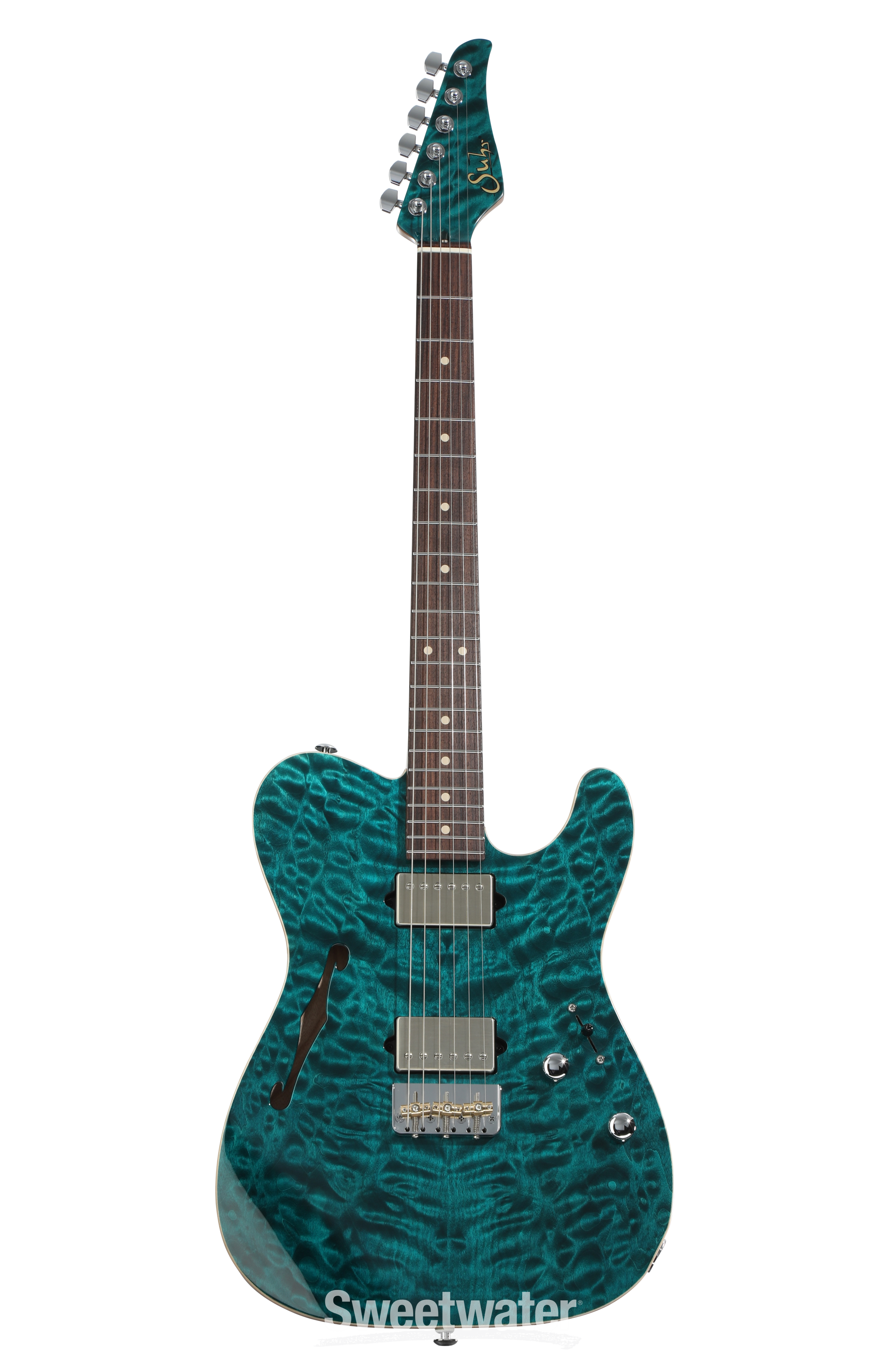 Suhr Custom Classic T Semi-hollowbody Electric Guitar - Trans Teal