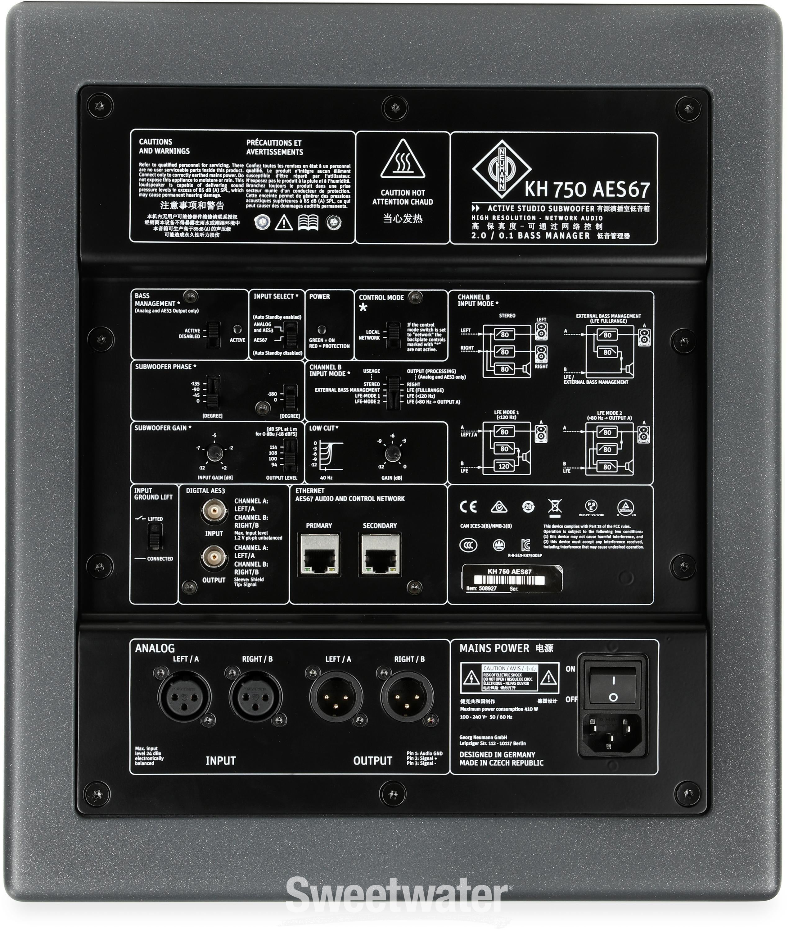 Neumann KH 750 AES67 10-inch Powered Studio Subwoofer | Sweetwater
