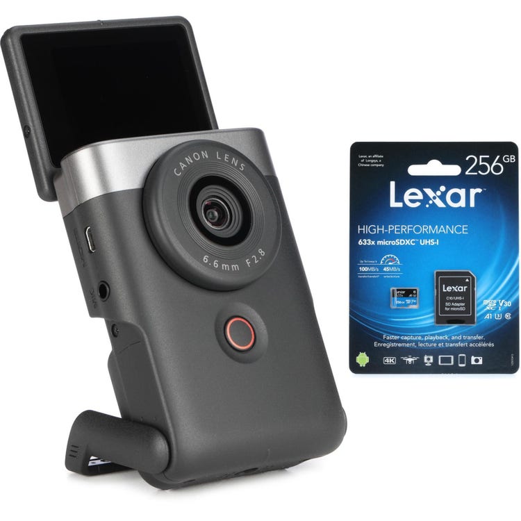 Canon PowerShot V10 Vlog Camera with microSDXC Card - Silver  