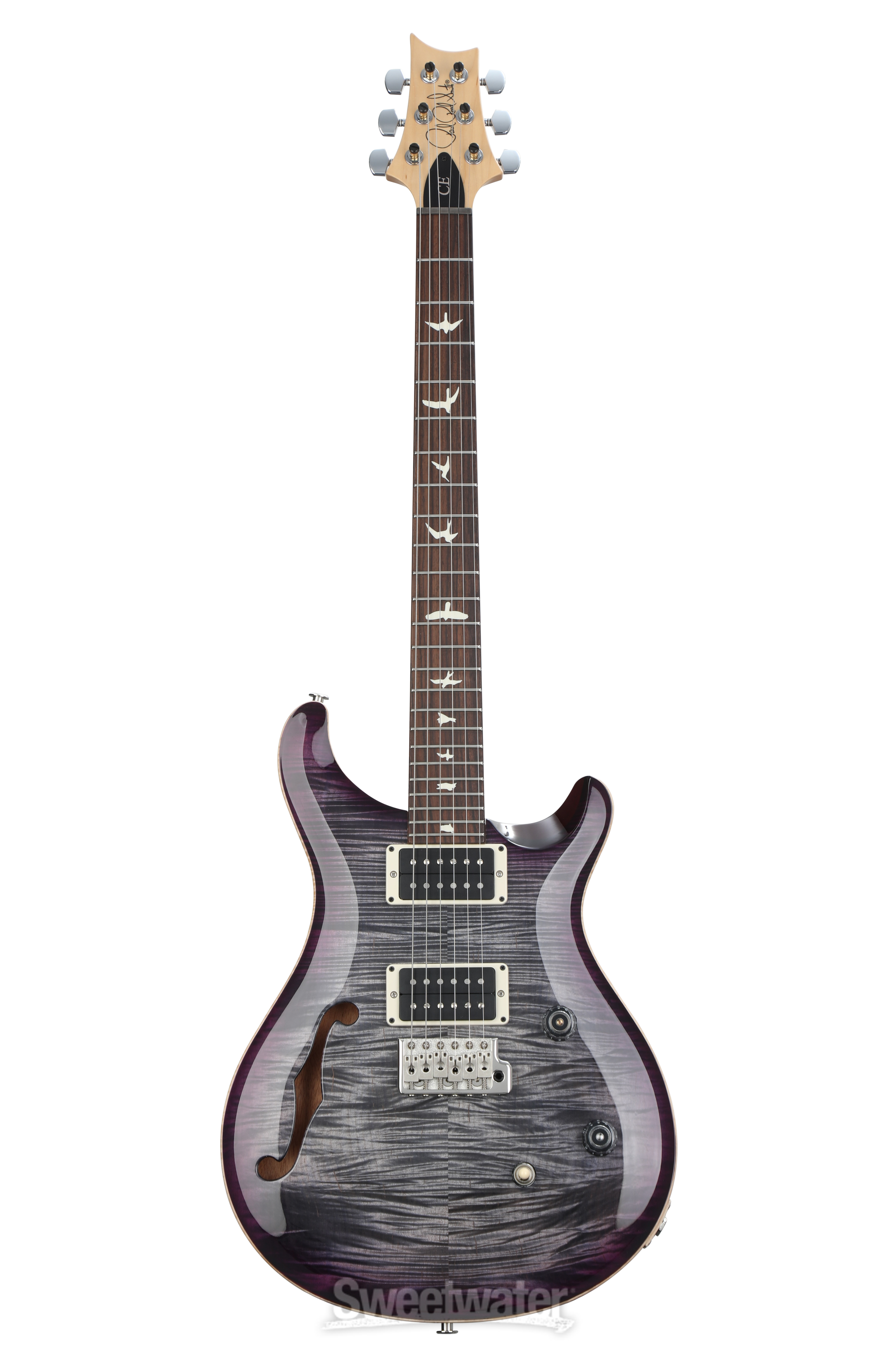 PRS CE 24 Semi-Hollowbody Electric Guitar - Faded Gray/Black/Purple Burst