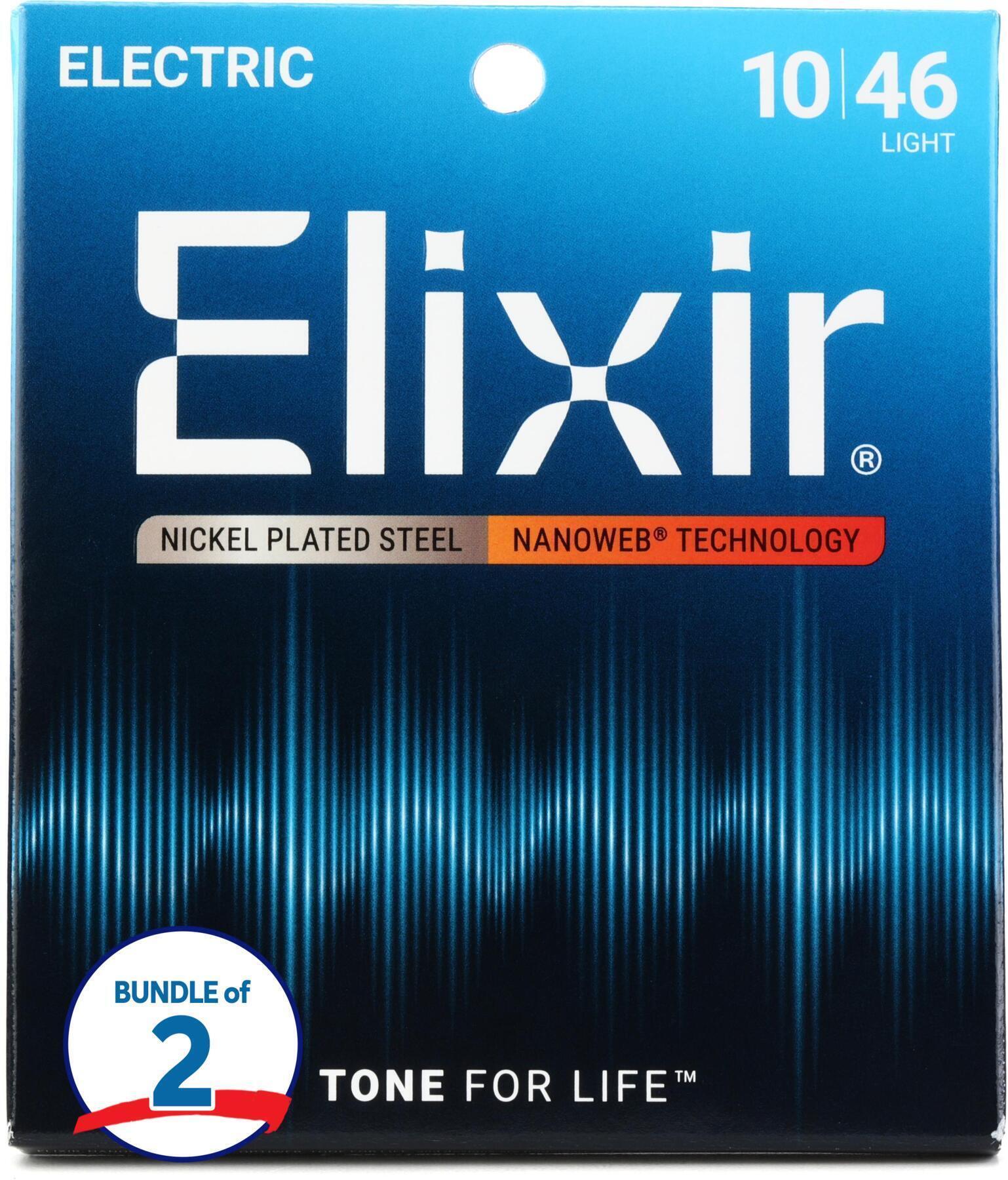 Photo of Elixir Strings 12052 Nanoweb Electric Guitar Strings - .010-.046 Light (2-pack)