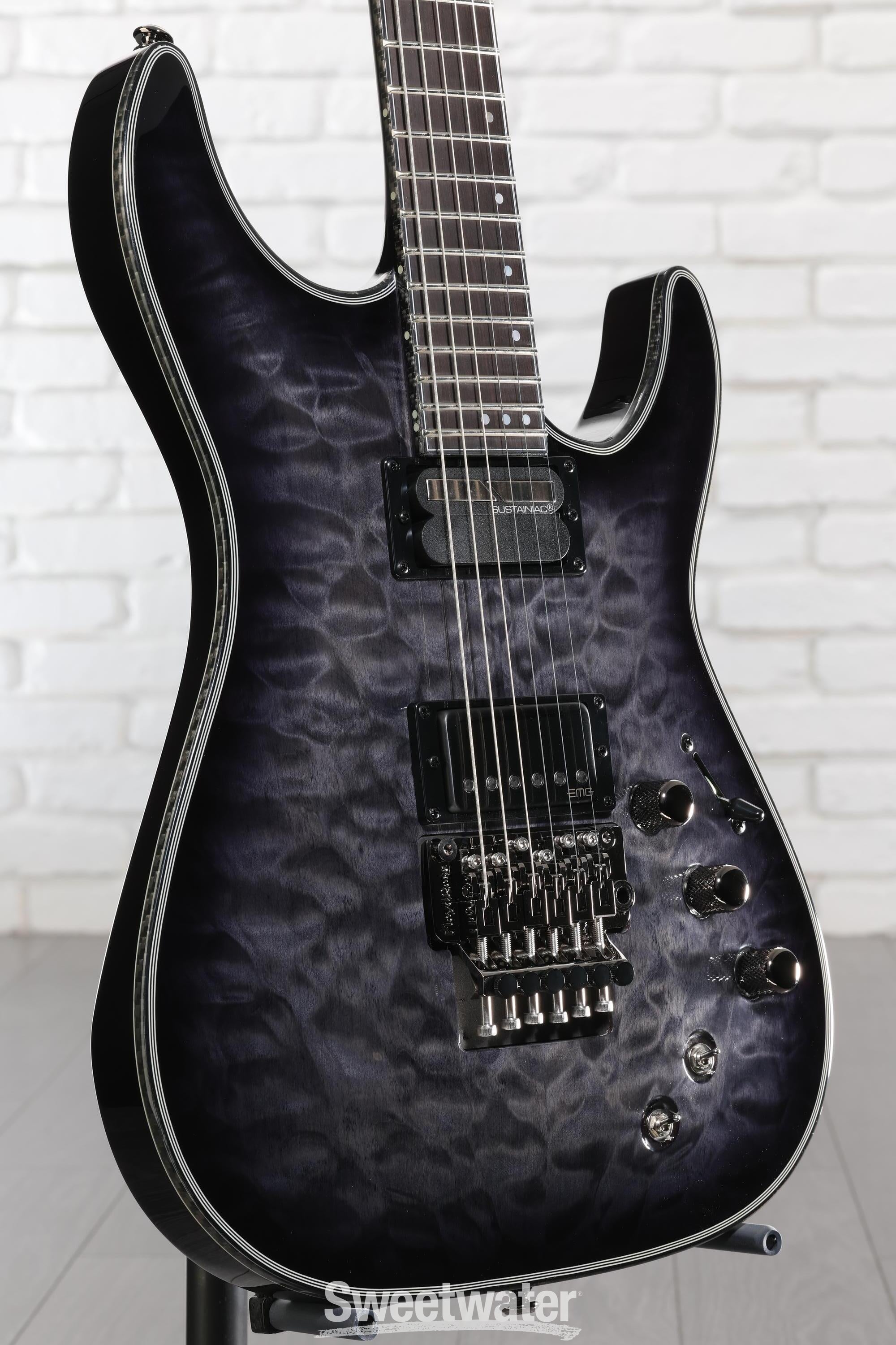 Schecter Hellraiser Hybrid C-1 FR-S Electric Guitar - Trans Black