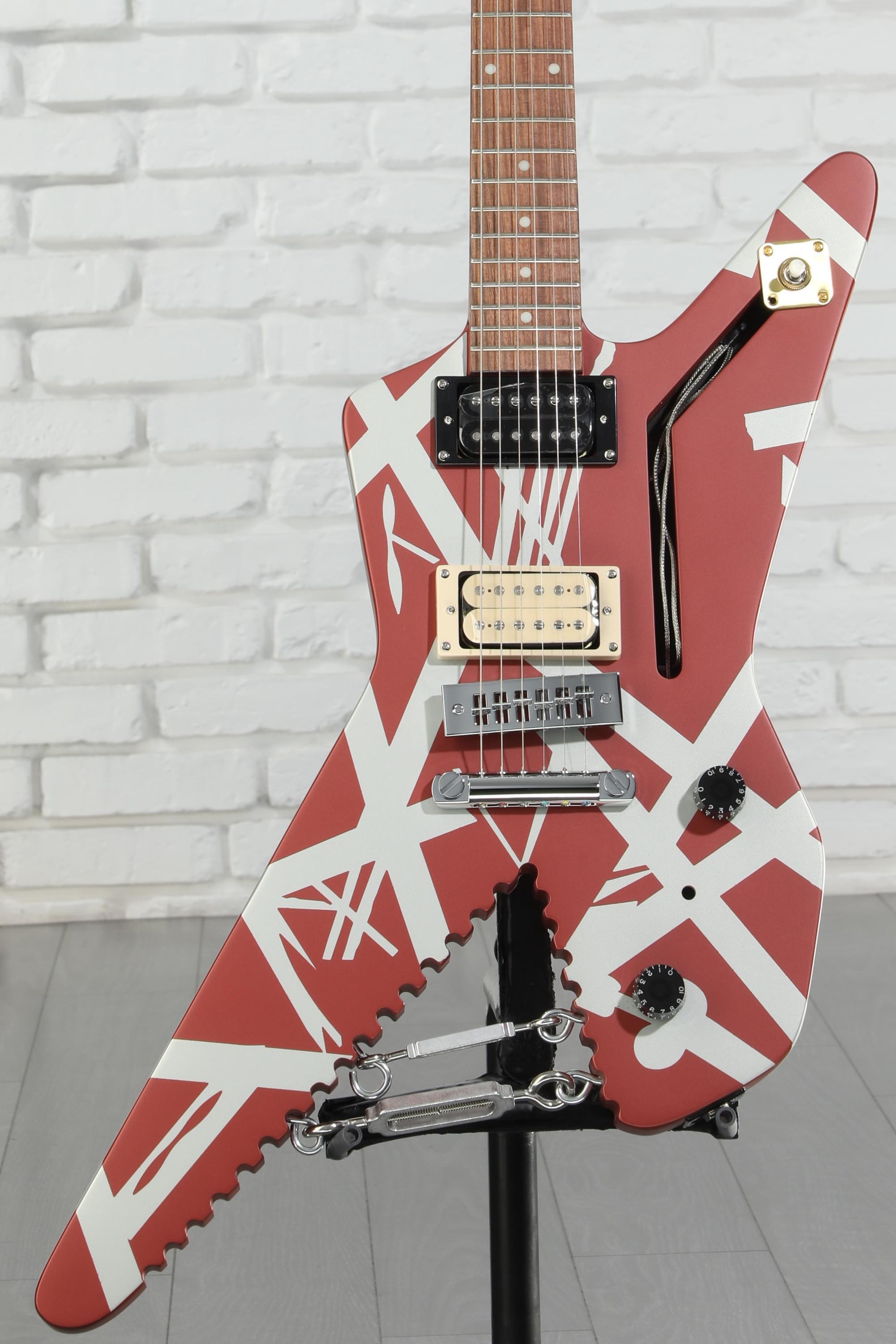 EVH STRIPE SHARK レプリカ EVH Striped Shark Electric Guitar Burgundy Red and Silver