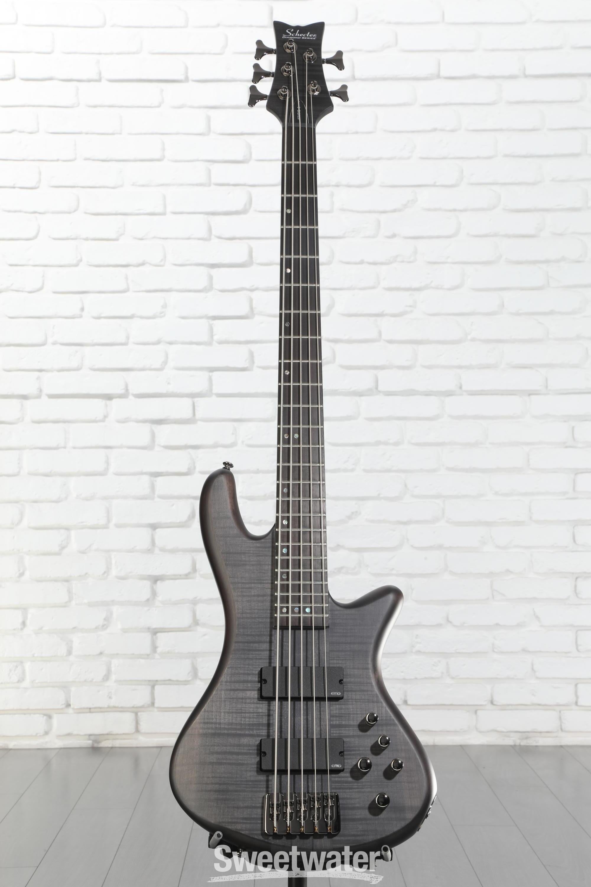 Schecter Stiletto Studio 5 Bass Guitar - See-Thru Black