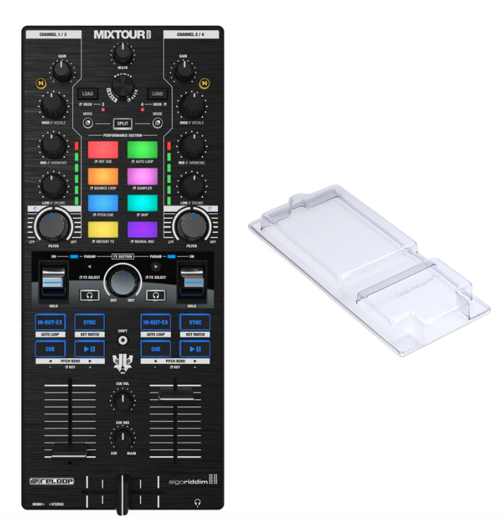 Reloop Mixtour Pro 4-deck All-in-one DJ Controller Module with Decksaver