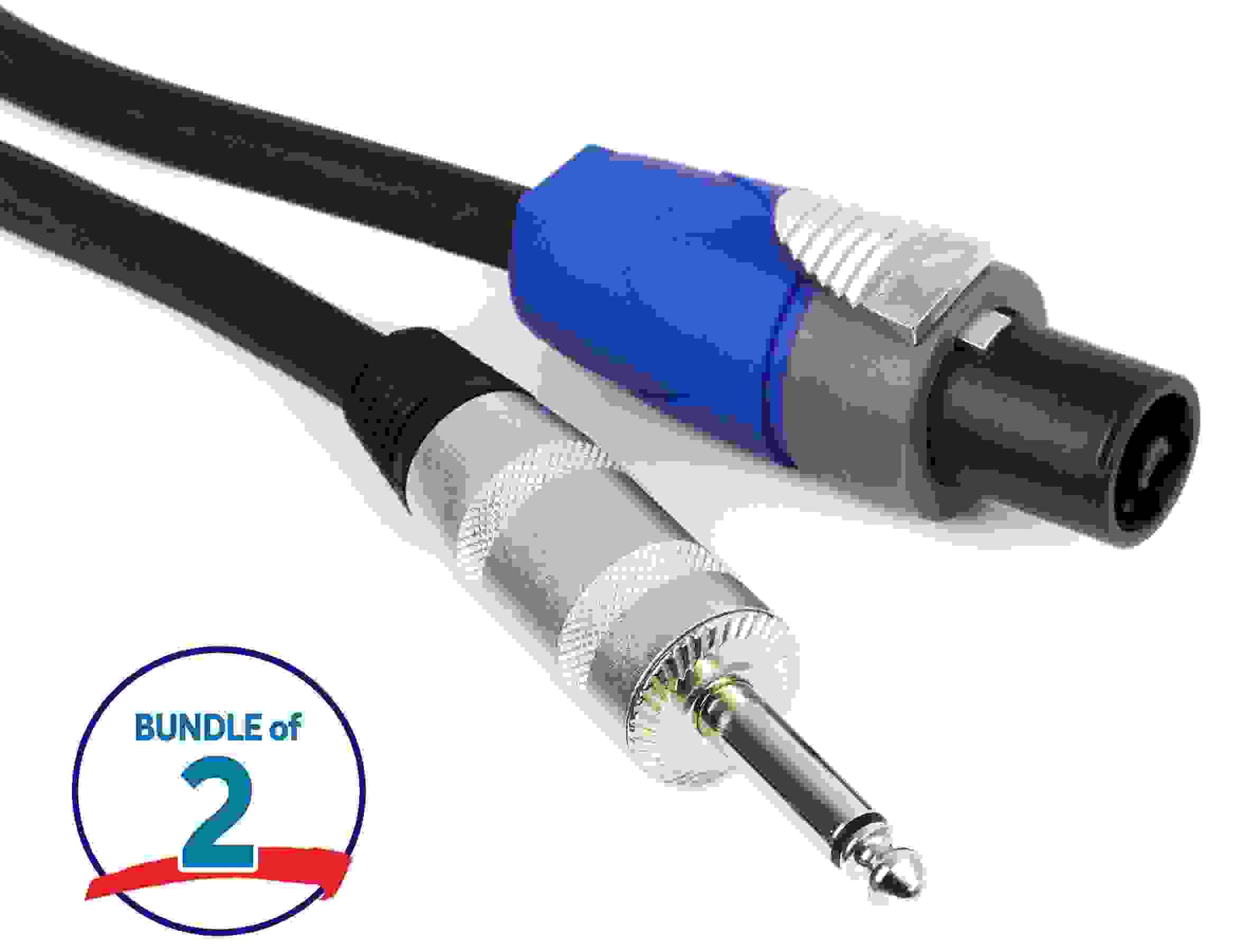 Pro Co S12NQ Speaker Cable - speakON to 1/4-inch TS Jumbo - 10 foot (2-pack)