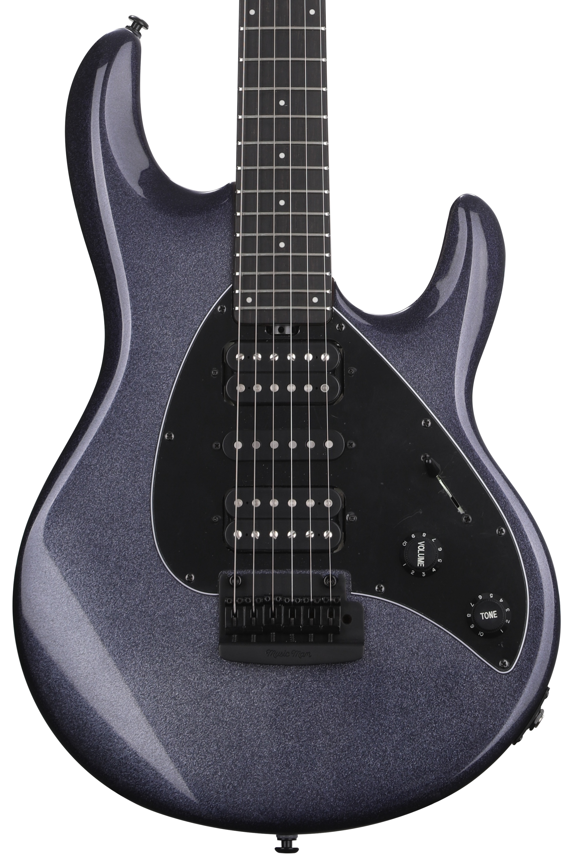 Ernie Ball Music Man Silhouette HSH Trem Electric Guitar - Eclipse Sparkle,  Sweetwater Exclusive